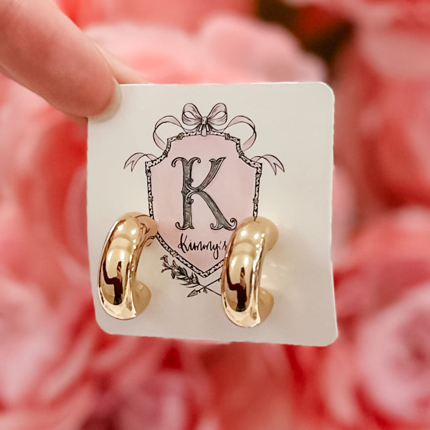 Chunky Gold Hoop- Small