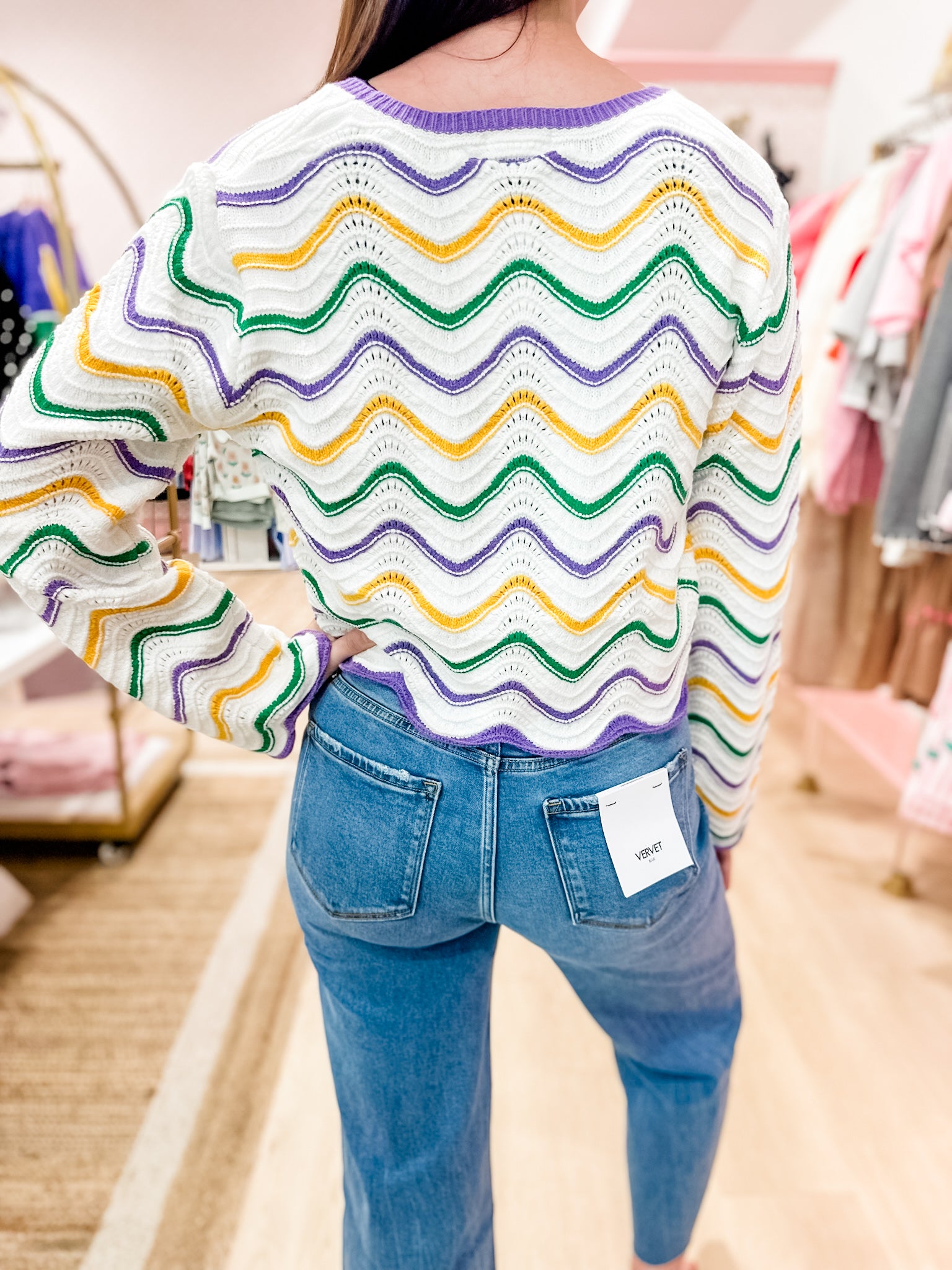 Mardi Gras Wave Cardigan