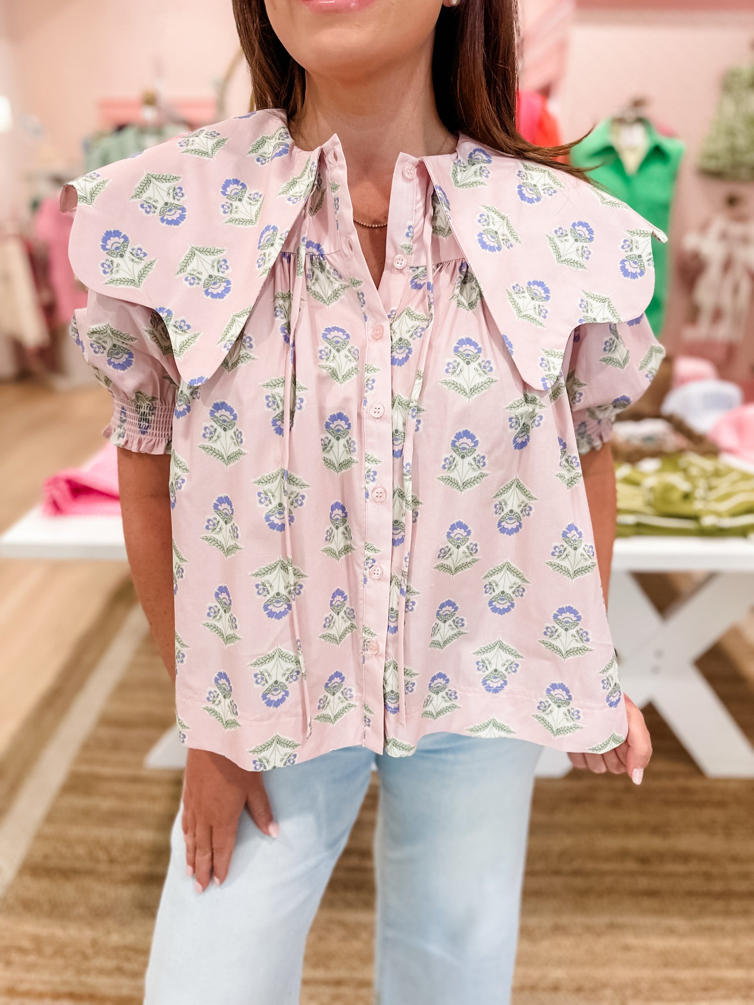 KARLIE French Floral Top