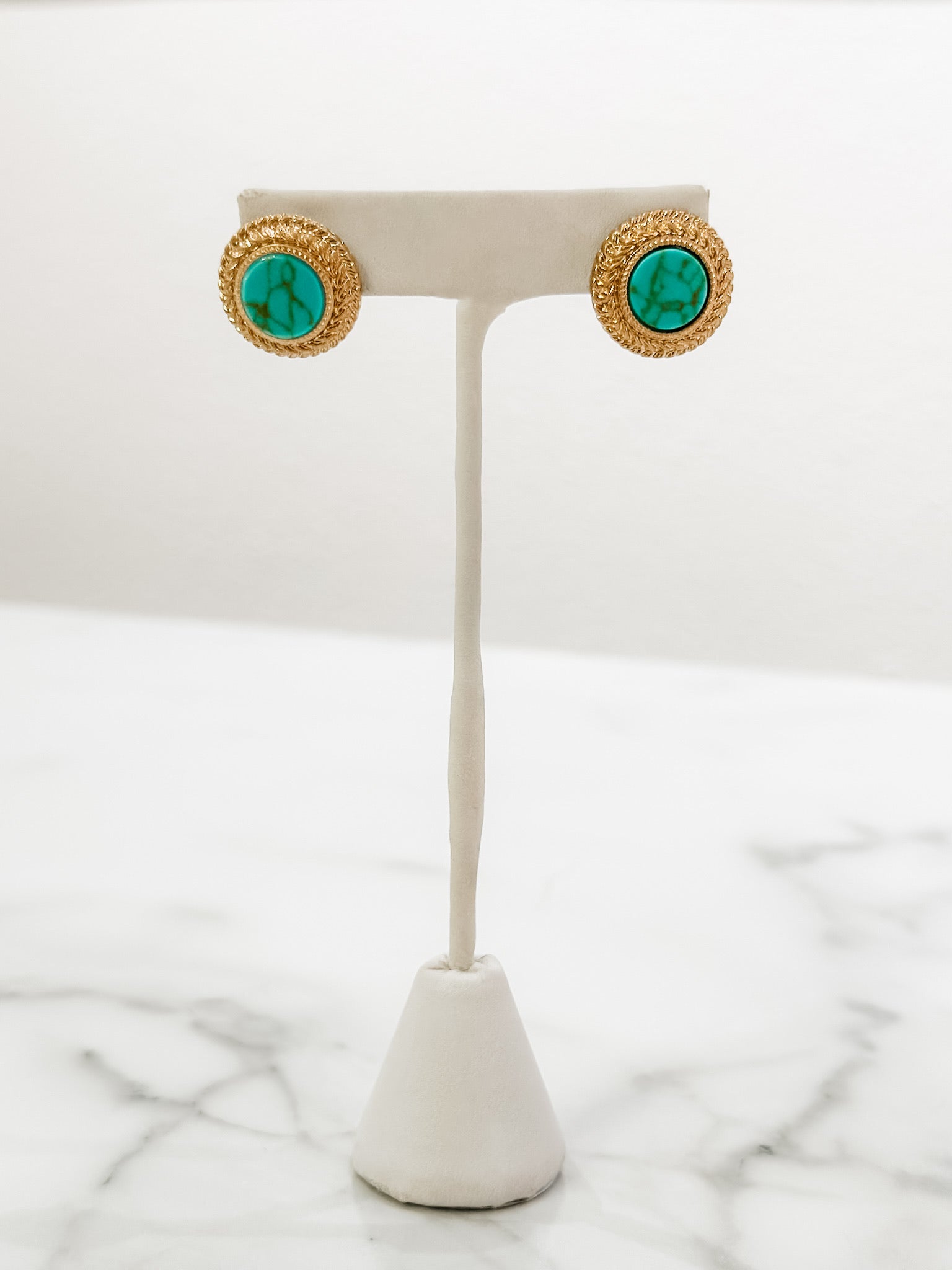 Turquoise & Gold Stud