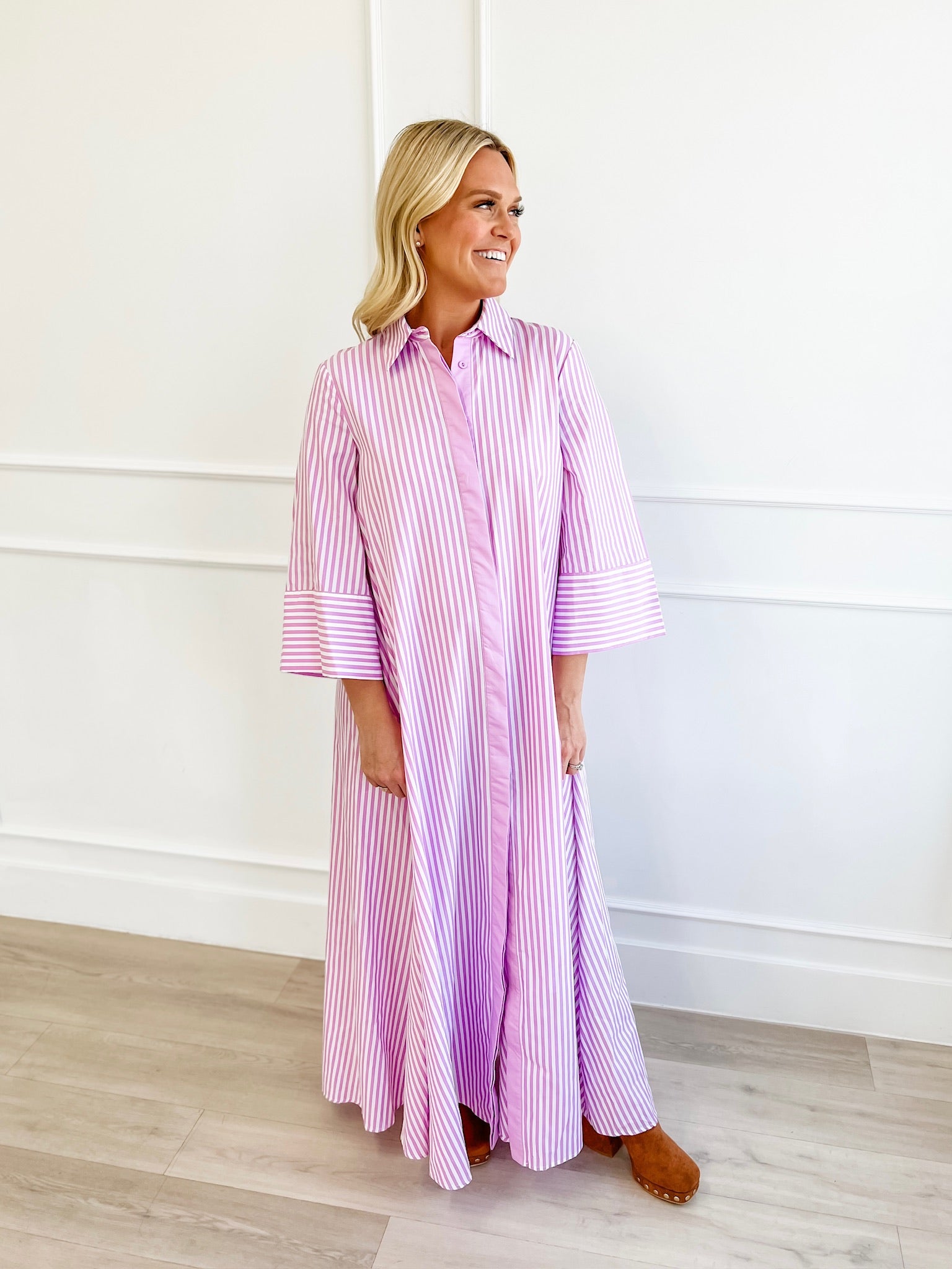 Easy Breezy Striped Dress- Orchid
