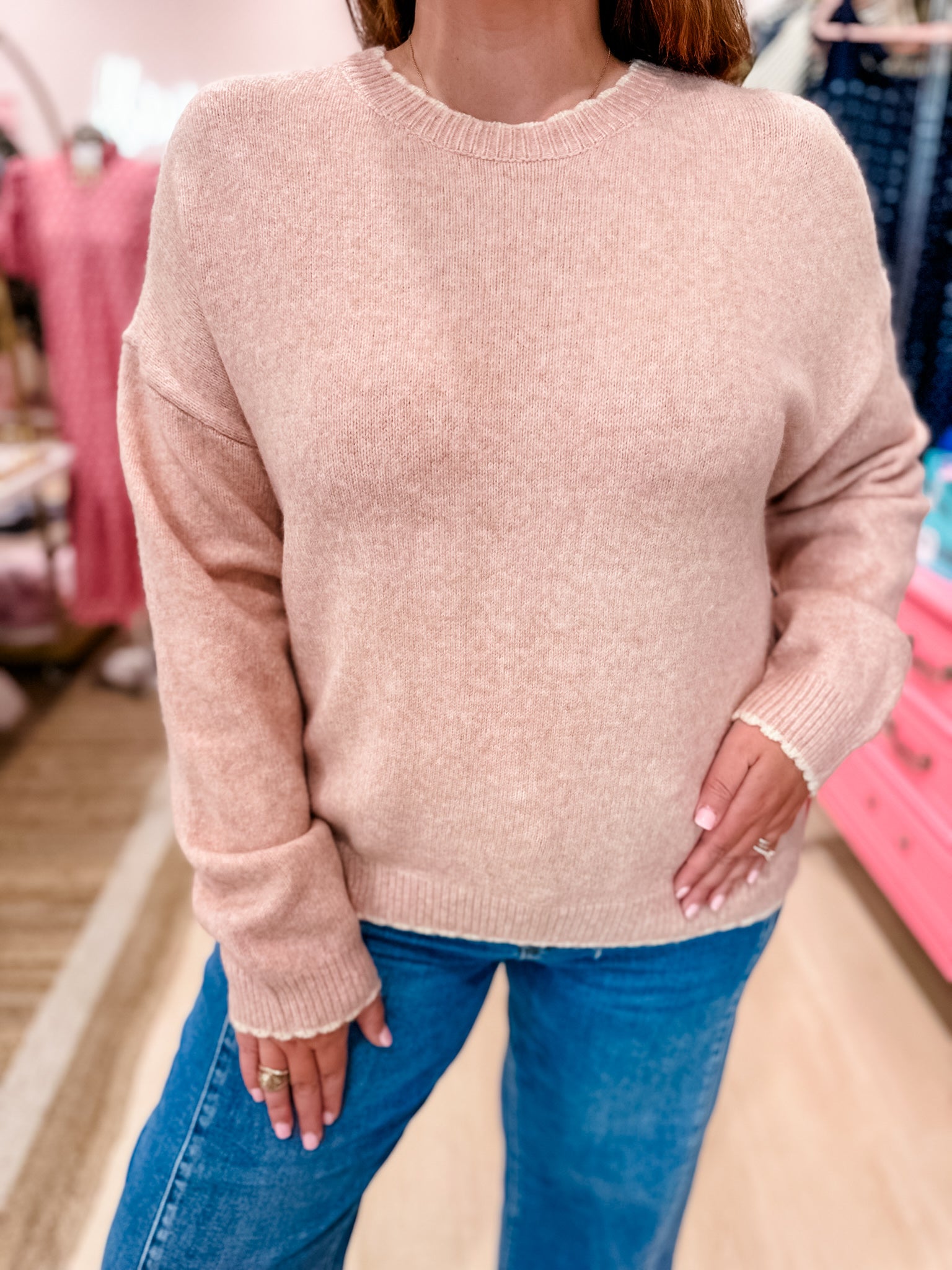 Sweet Scallop Details Sweater