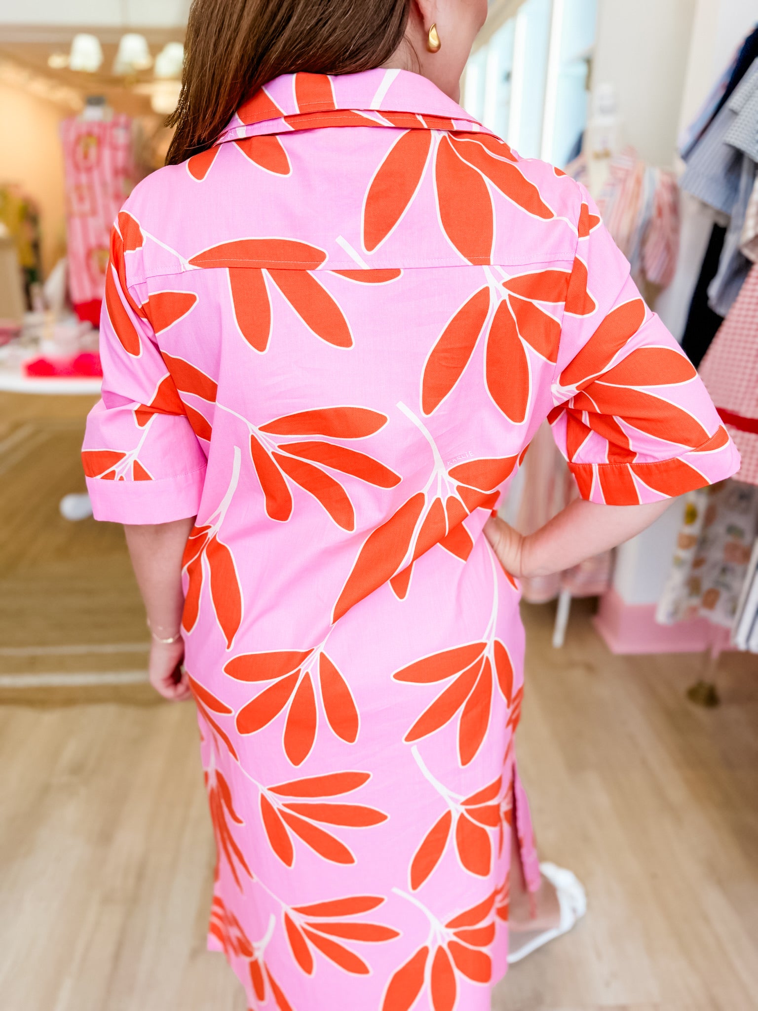 KARLIE Happy Floral Button Collar Dress