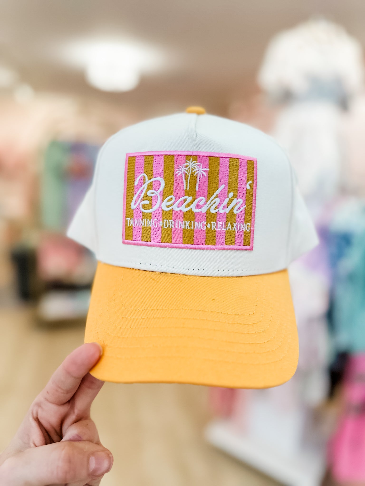 Beachin' - Vintage Trucker Hat - Orange