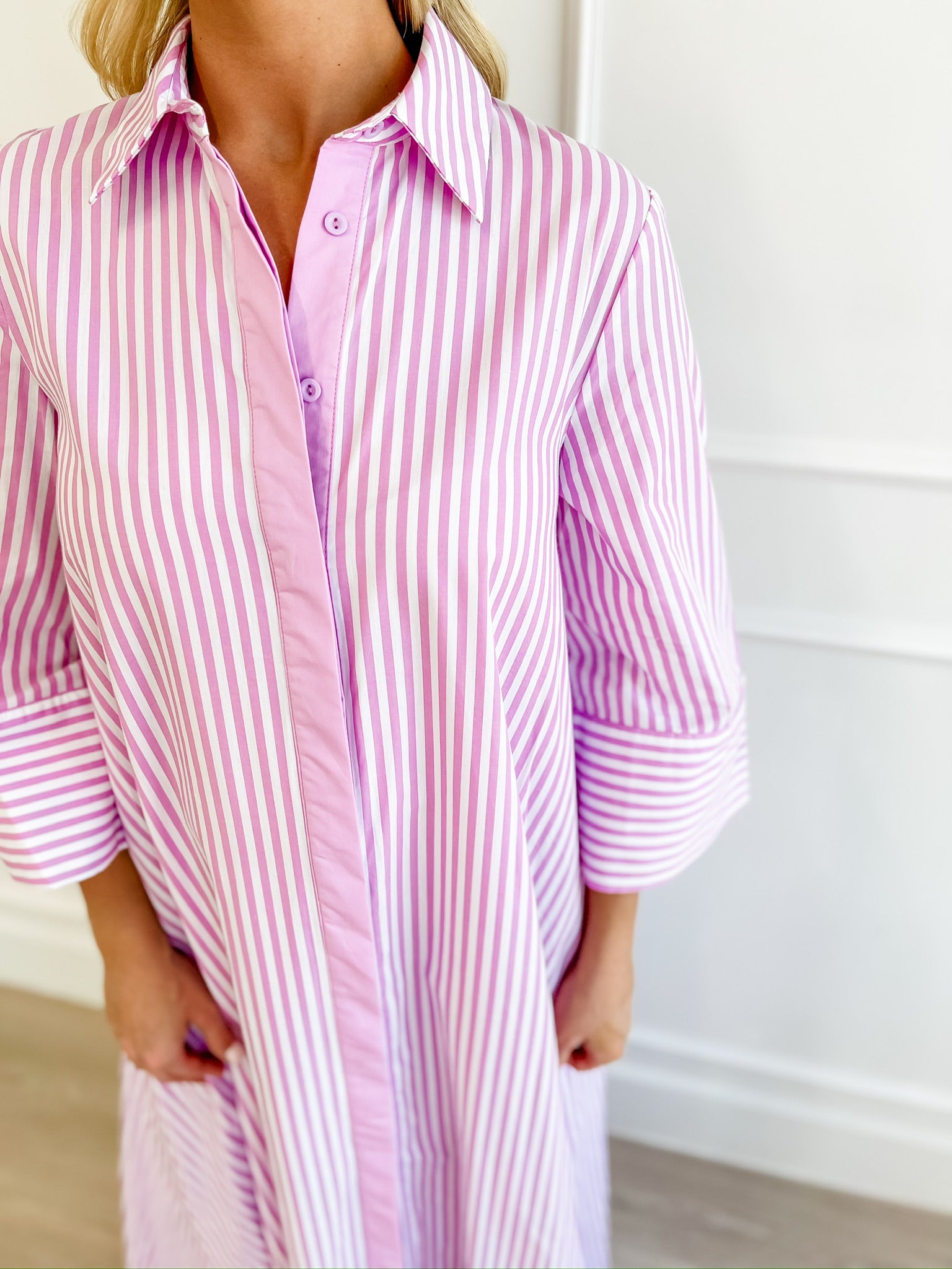 Easy Breezy Striped Dress- Orchid