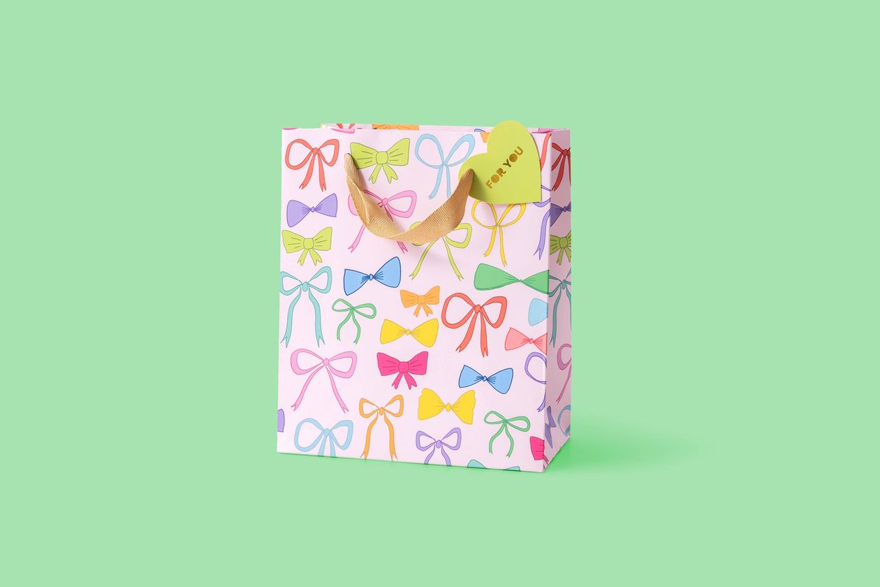 TAYLOR ELLIOTT DESIGNS Gift Bags - Colorful Bows - Medium