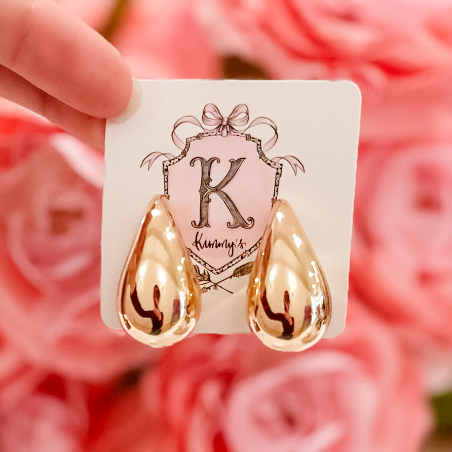 Gold Teardrop Stud- Medium