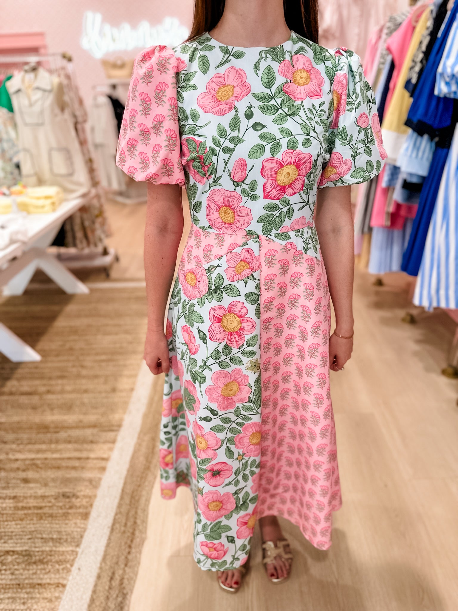 Bold Blooms Midi Dress