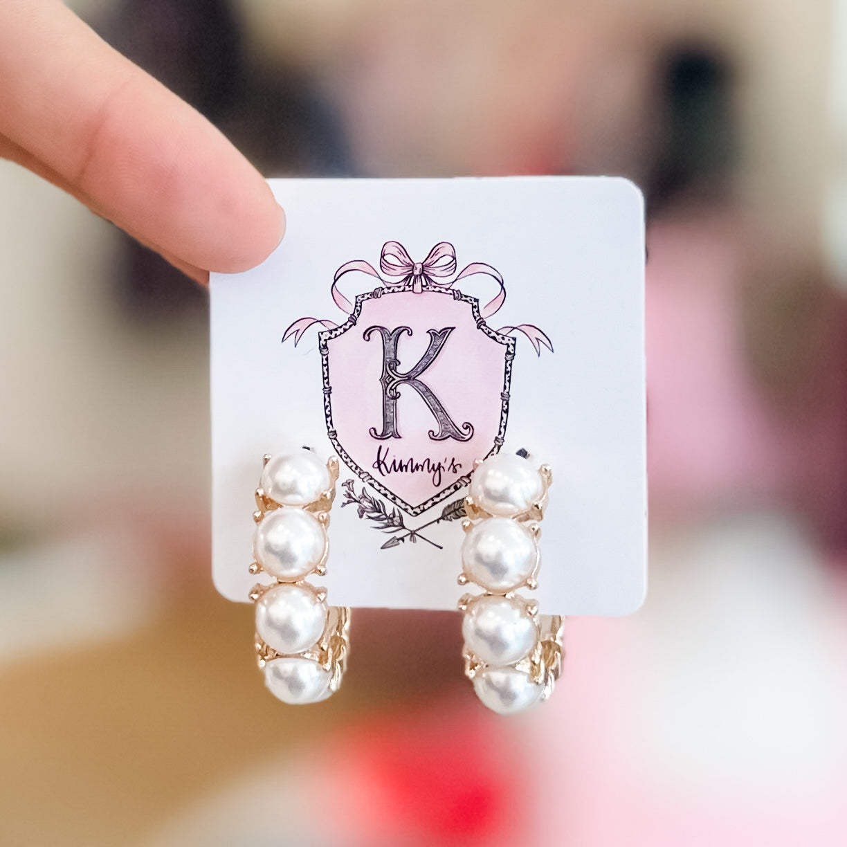Gold & Pearl Hoops- Large