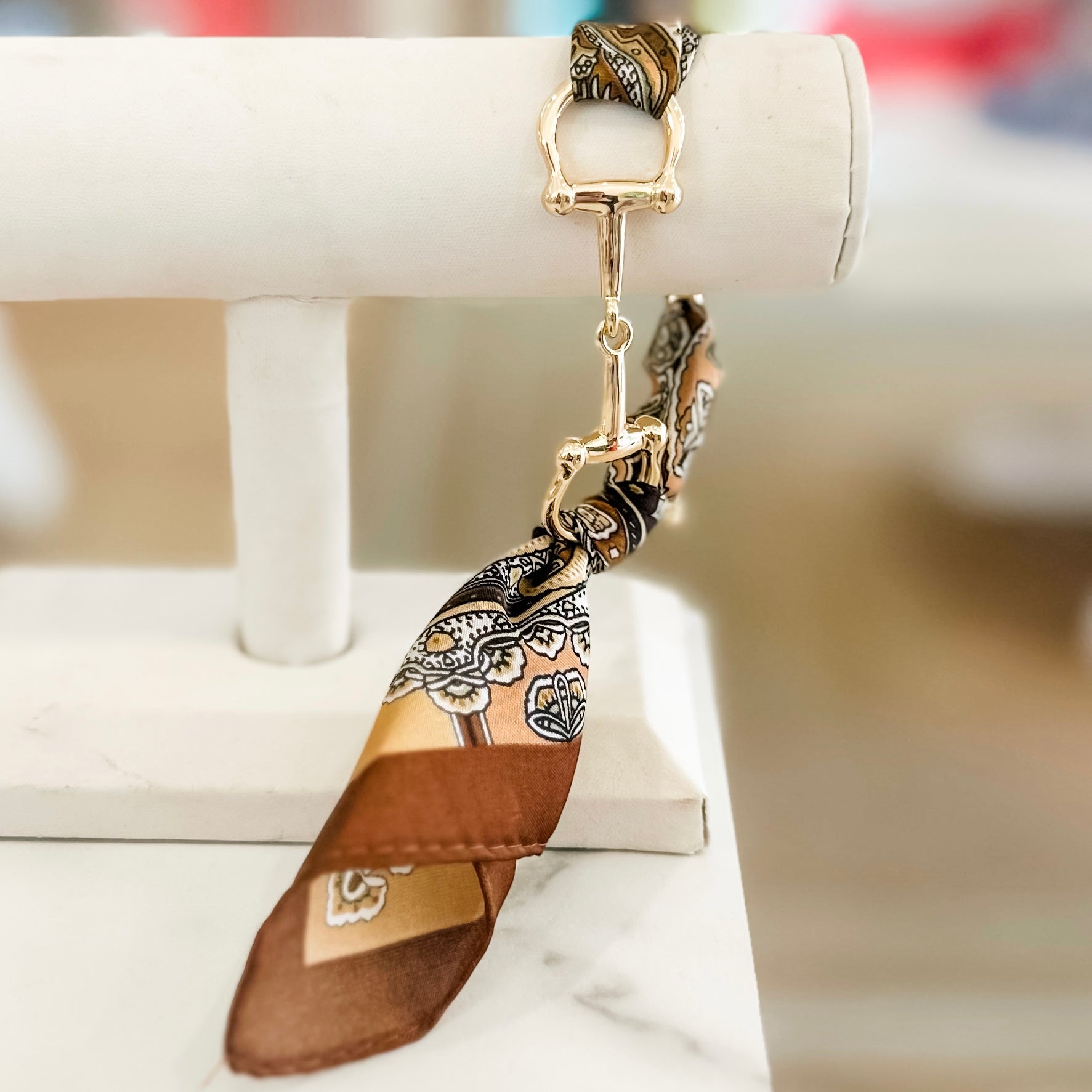 Horse Bit Scarf Bracelet- Brown