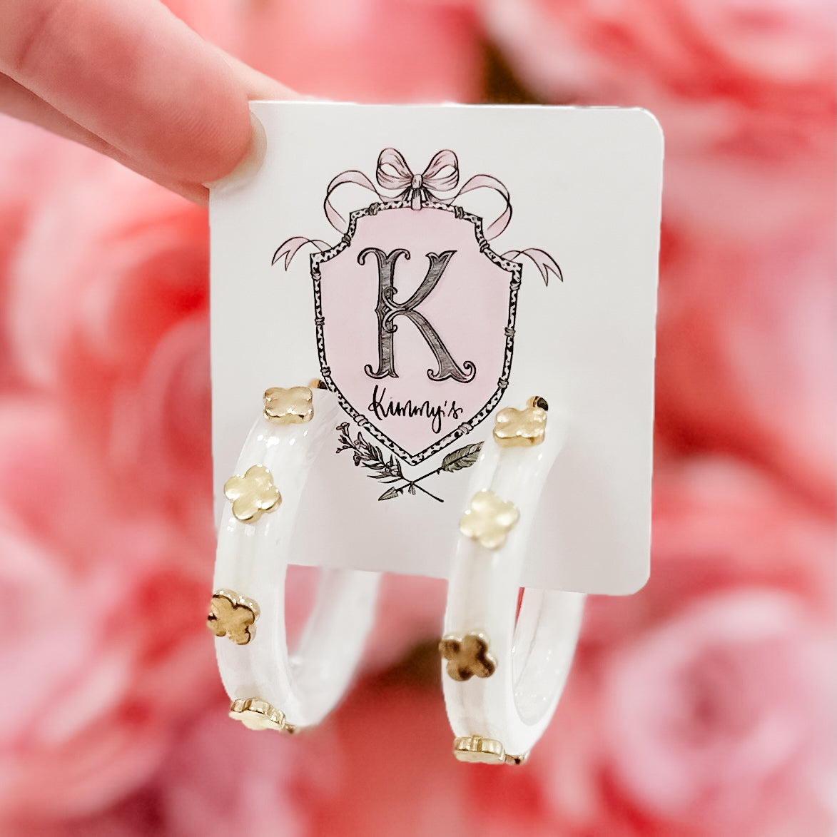 Iridescent Hoop with Gold Studs