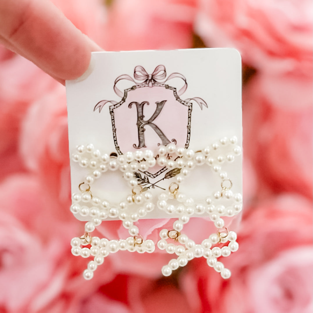 Pearl Bow Earrings
