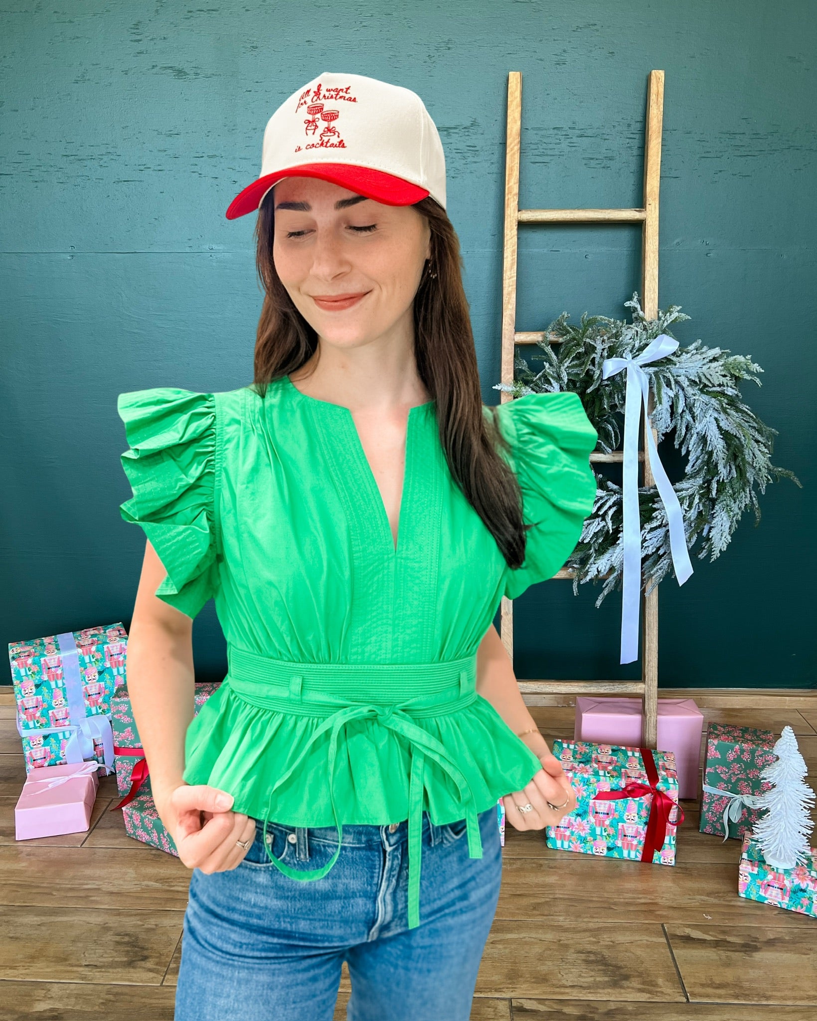 Most Wanted Peplum Top- Green