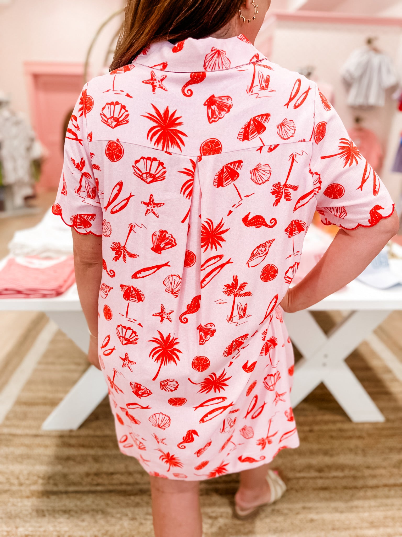 KARLIE Pop of Red Vacay Scene Dress