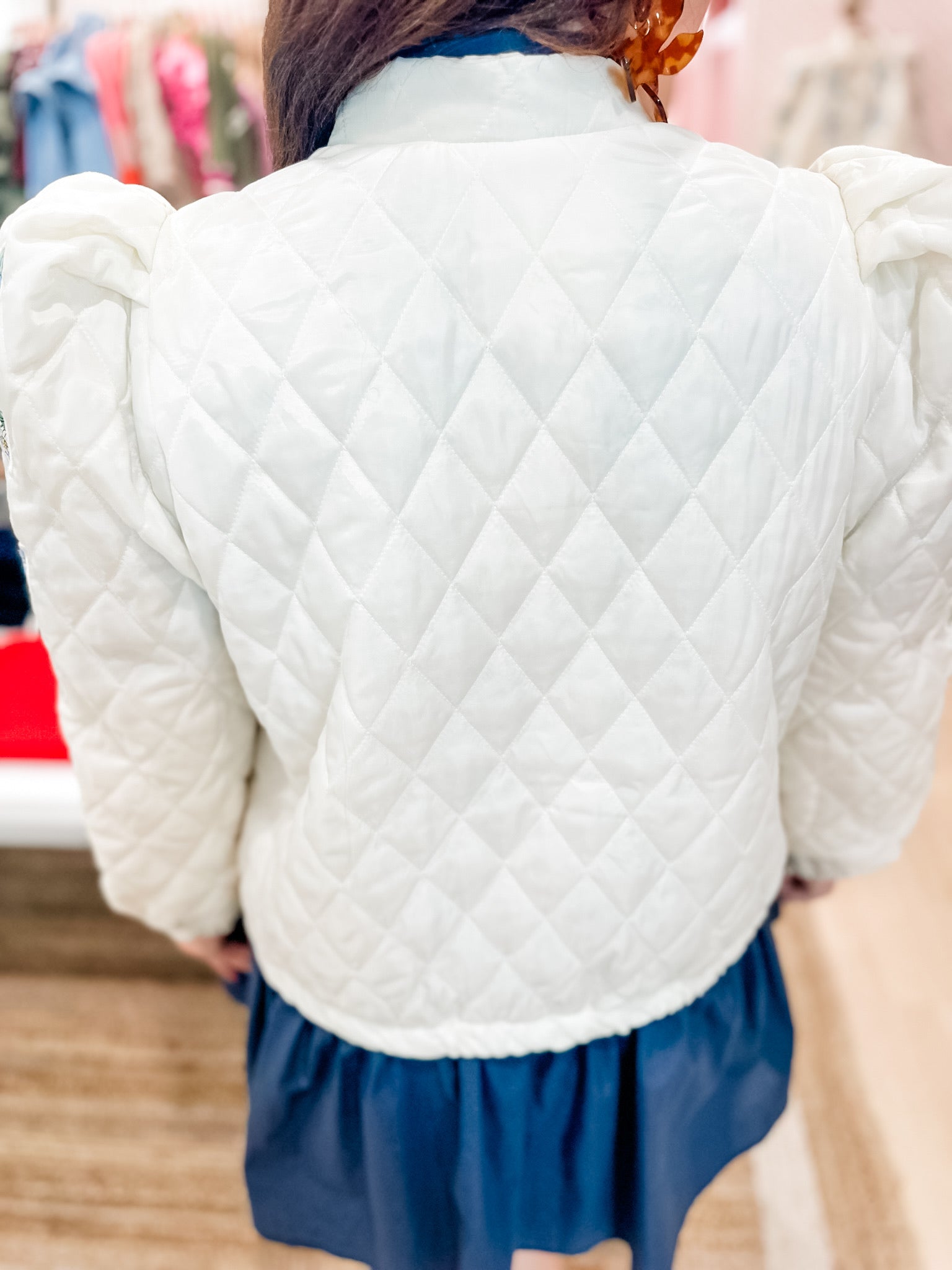 Vanilla Cream Floral Quilted Jacket