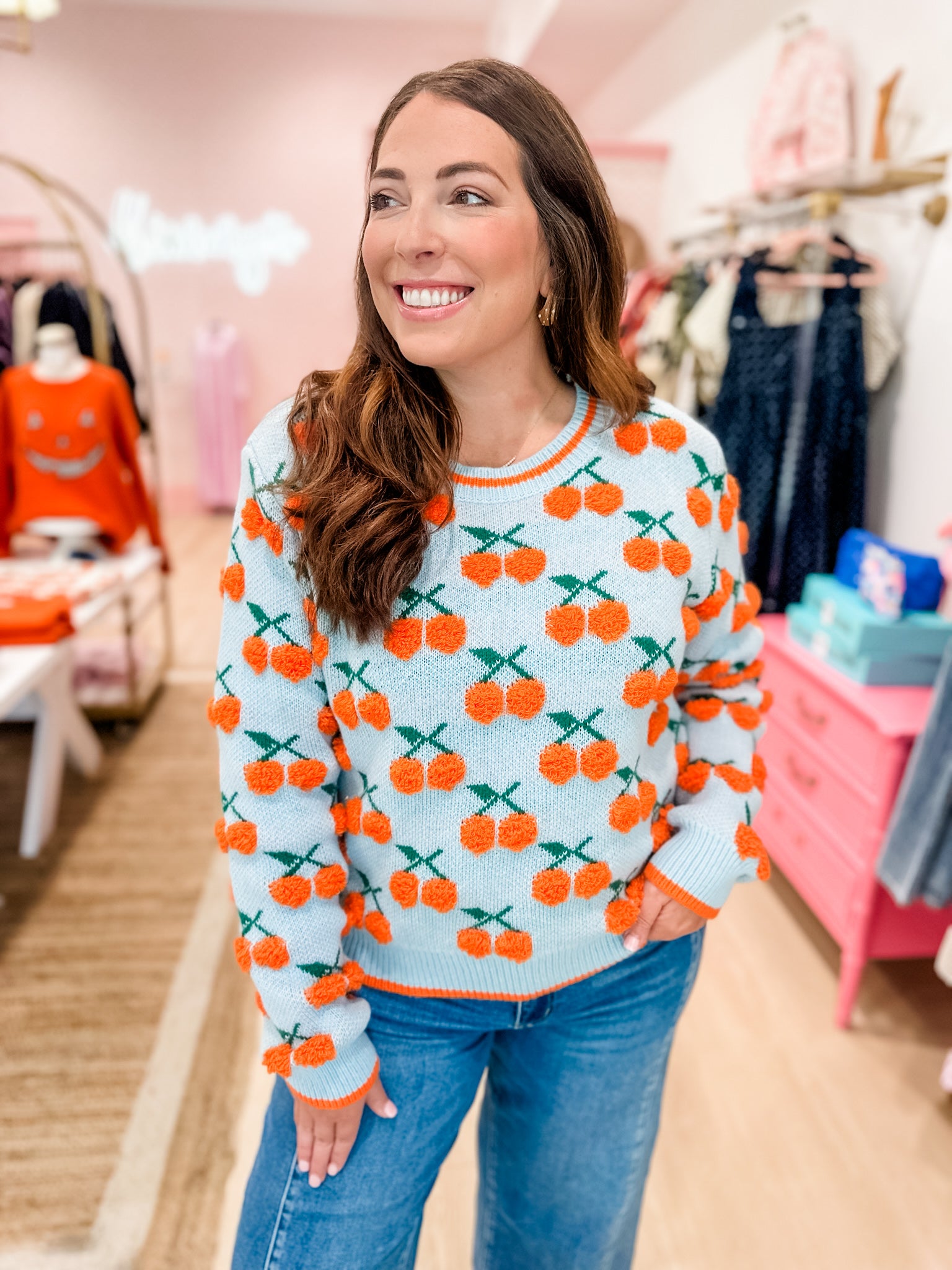 Sweeter Than Cherry Pie Sweater- Orange