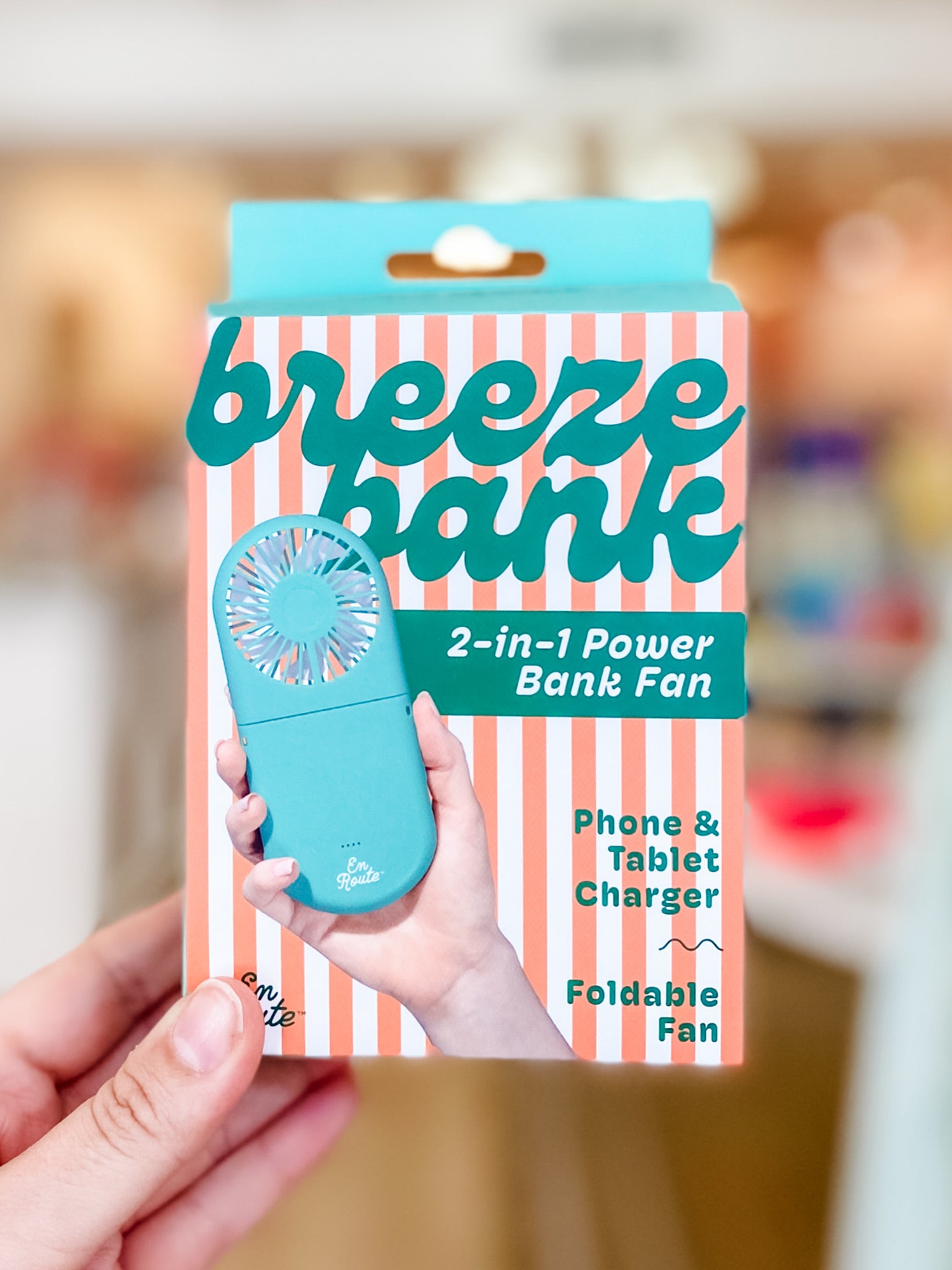 Breeze Bank Power Fan- Teal