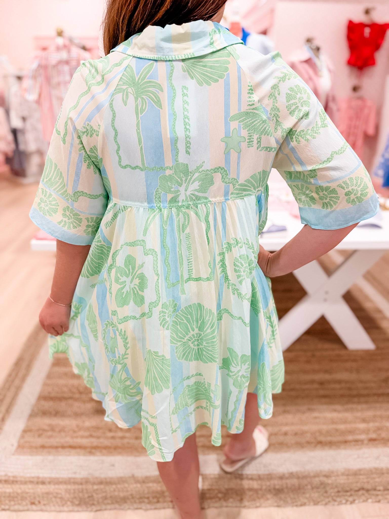 KARLIE Coastal Life Button Down Dress