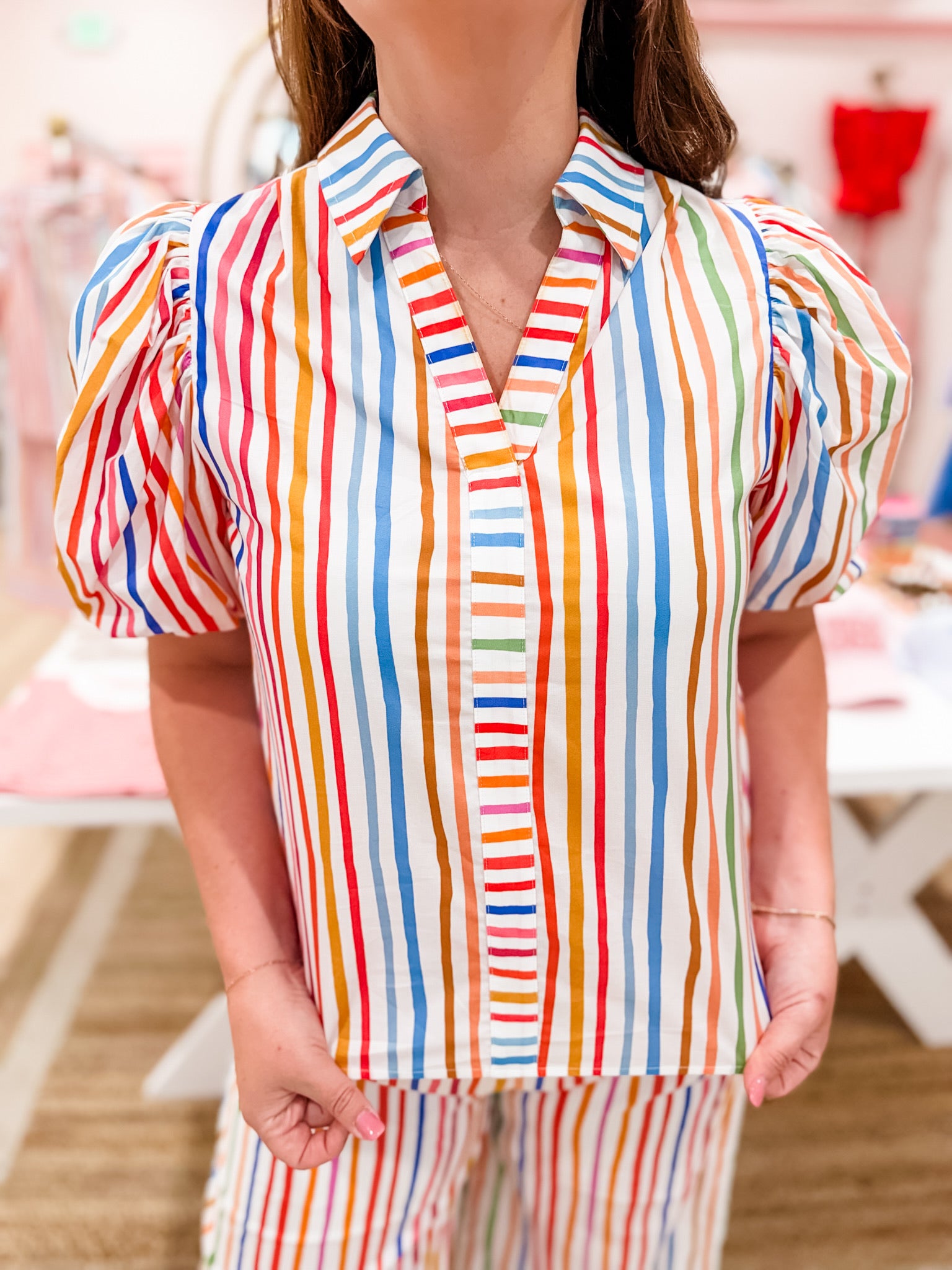 Rainbow Collar Blouse