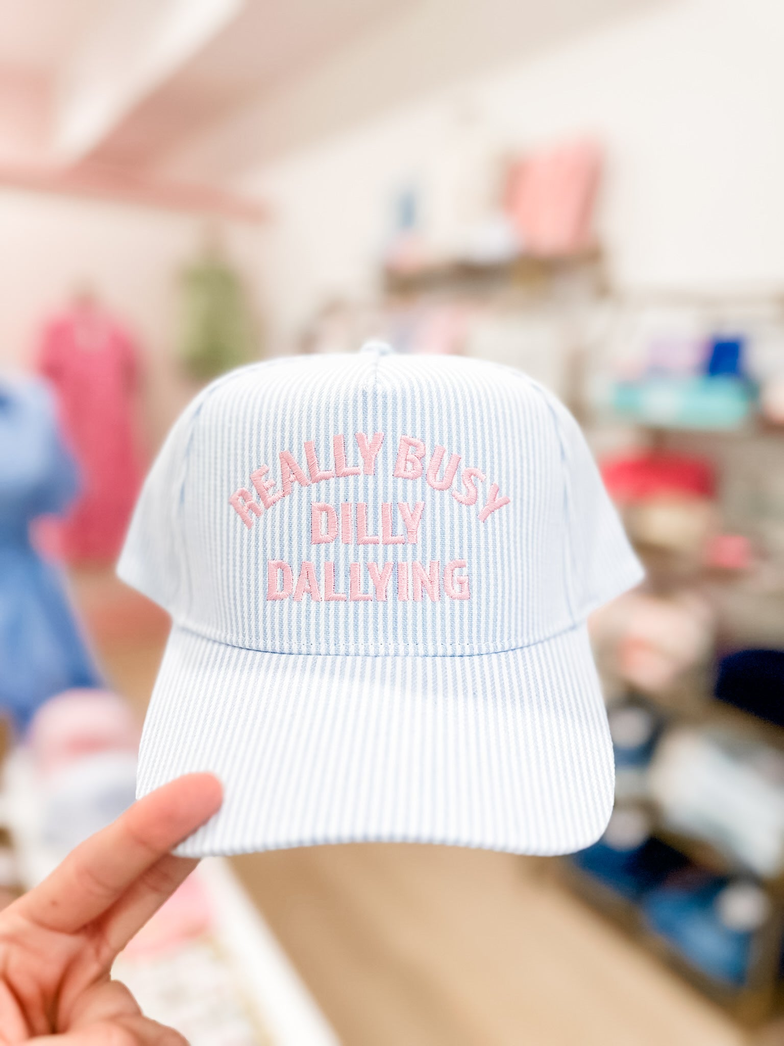 Really Busy Dilly Dallying Hat- Blue