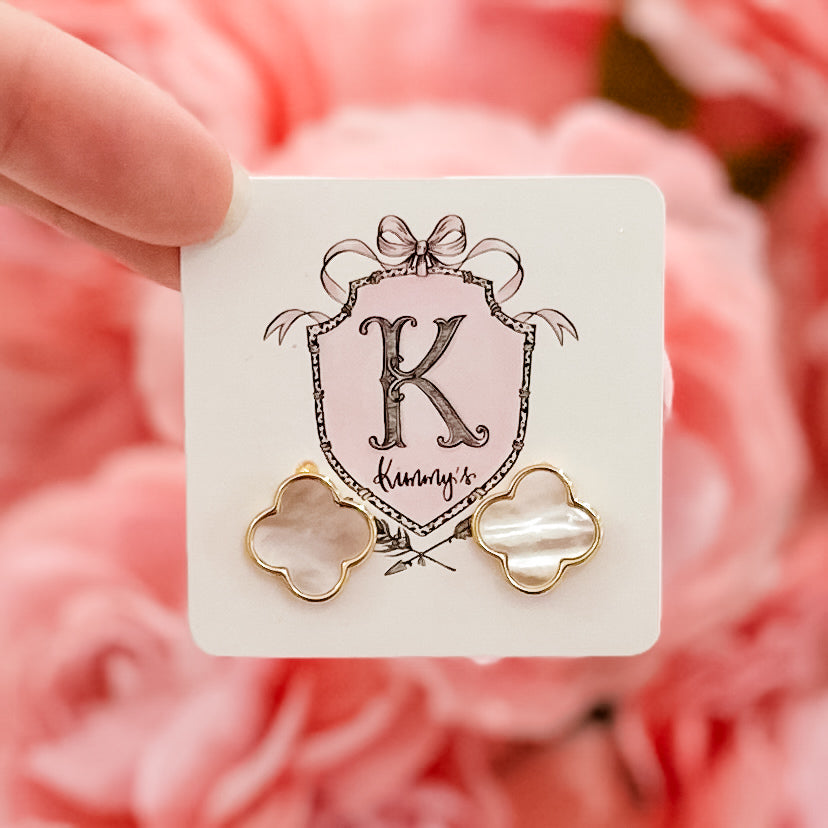 Mini Iridescent Clover Earring Stud