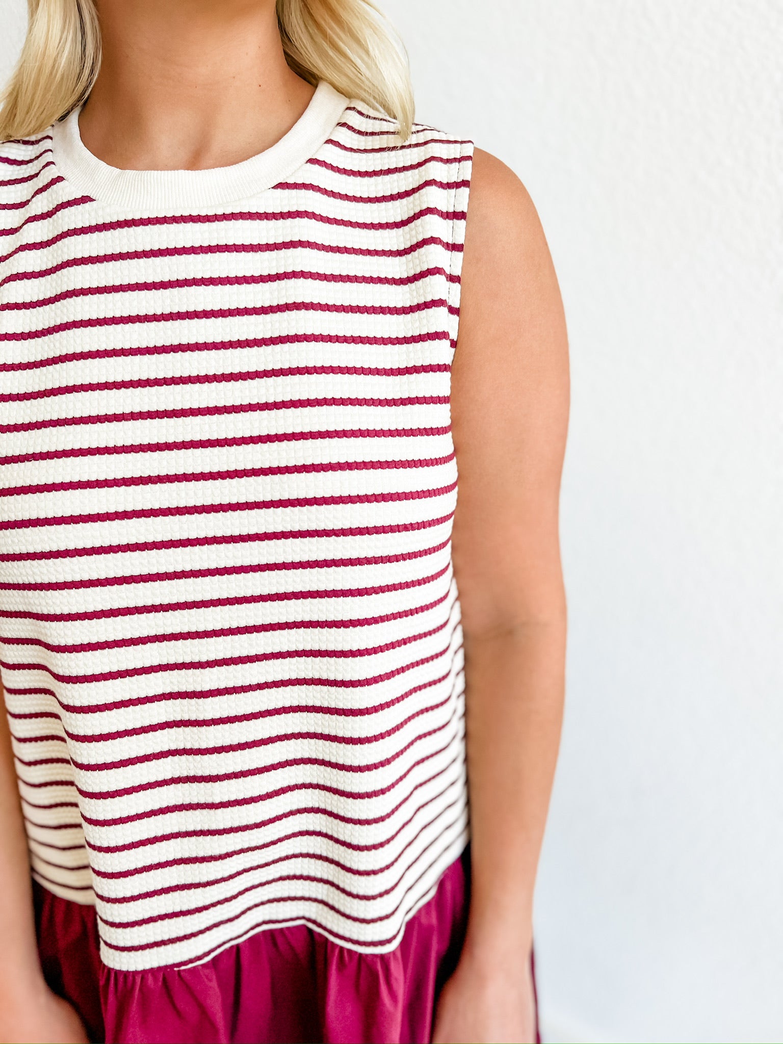 A Fine Line Dress- Maroon