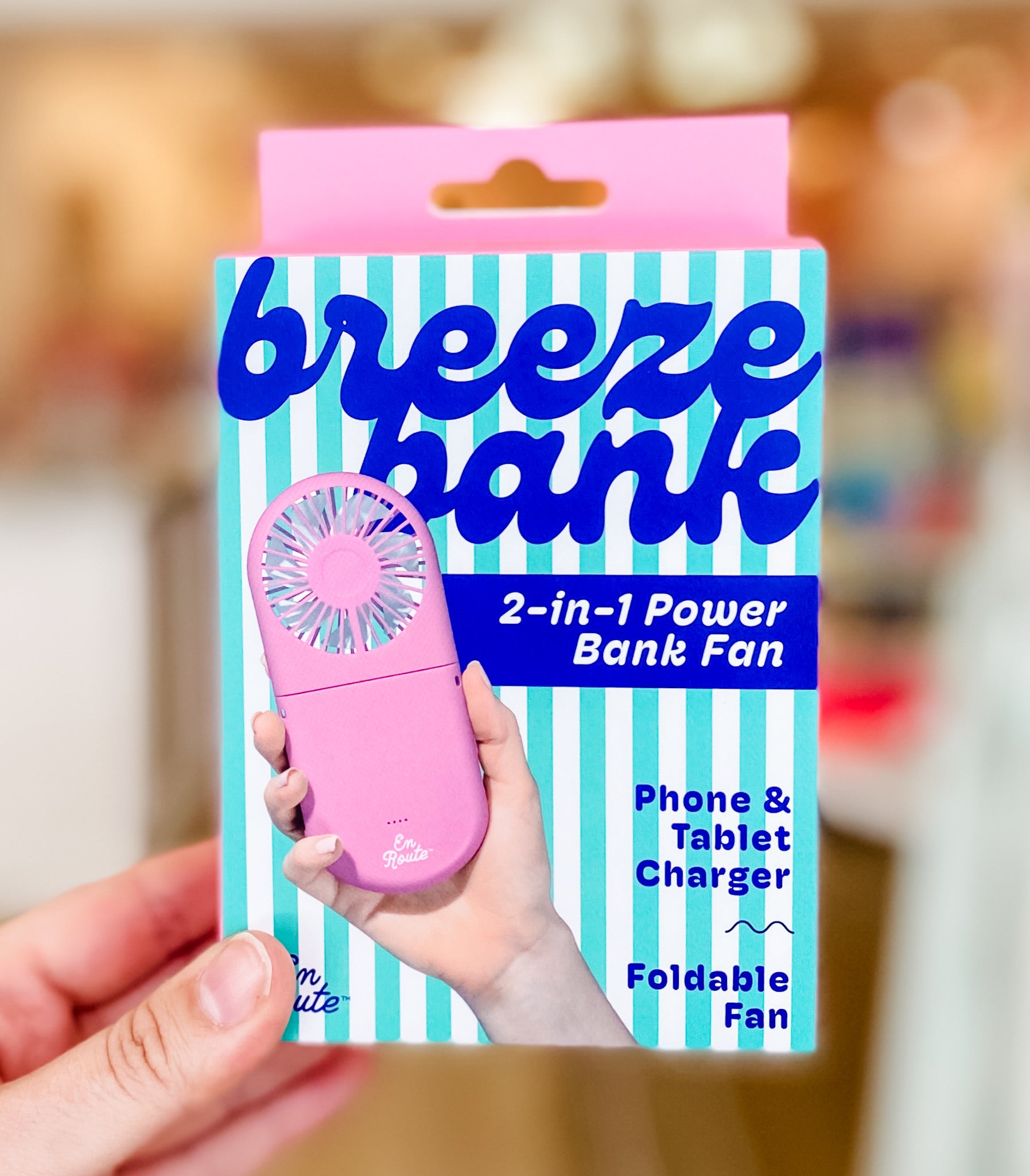 Breeze Bank Power Fan- Pink