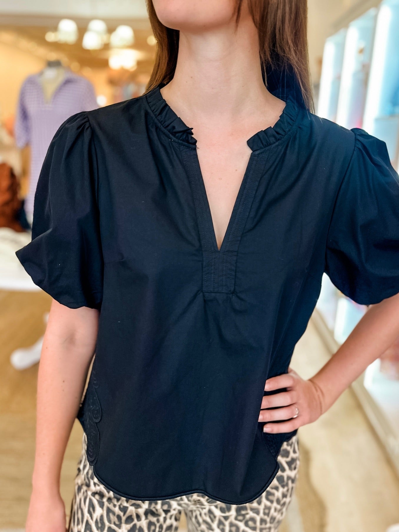 Daily Anchor Blouse- Black