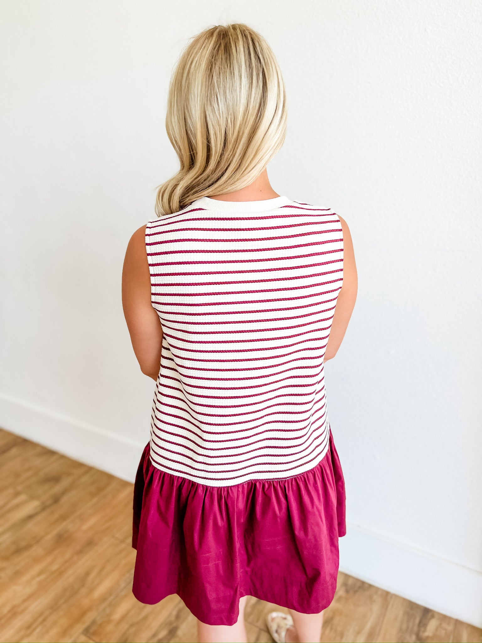 A Fine Line Dress- Maroon