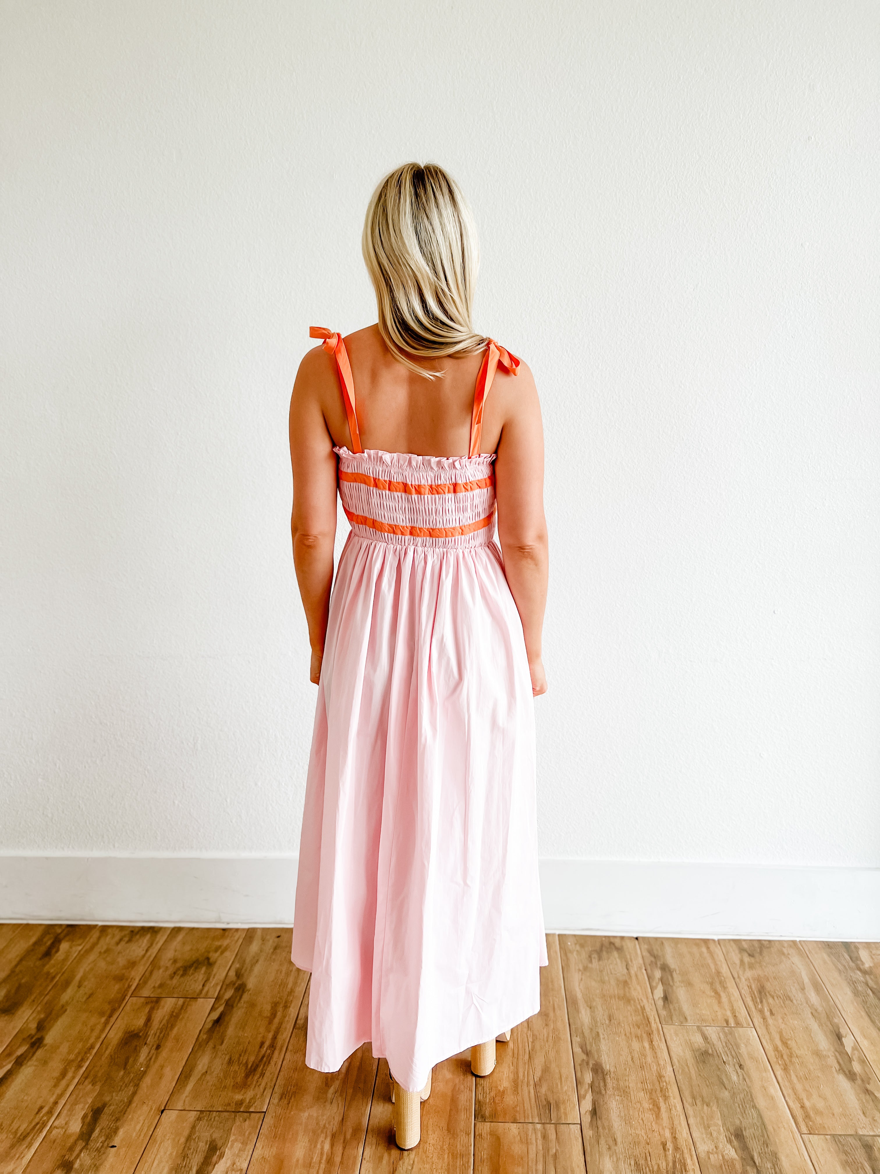 Pink With a Pop of Orange Dress
