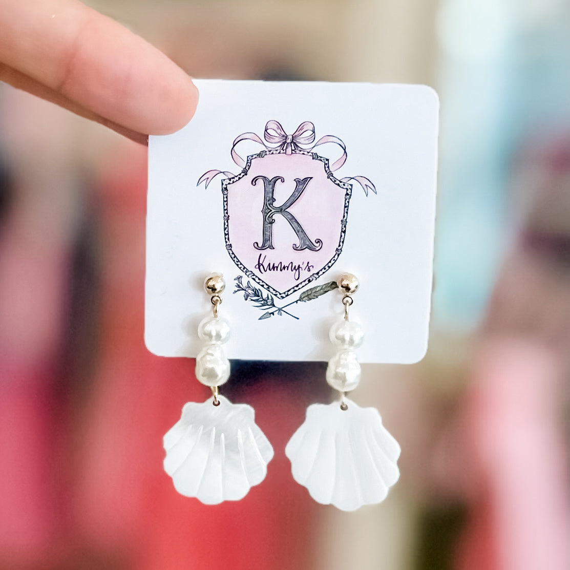 Pearl & Shell Dangle Studs