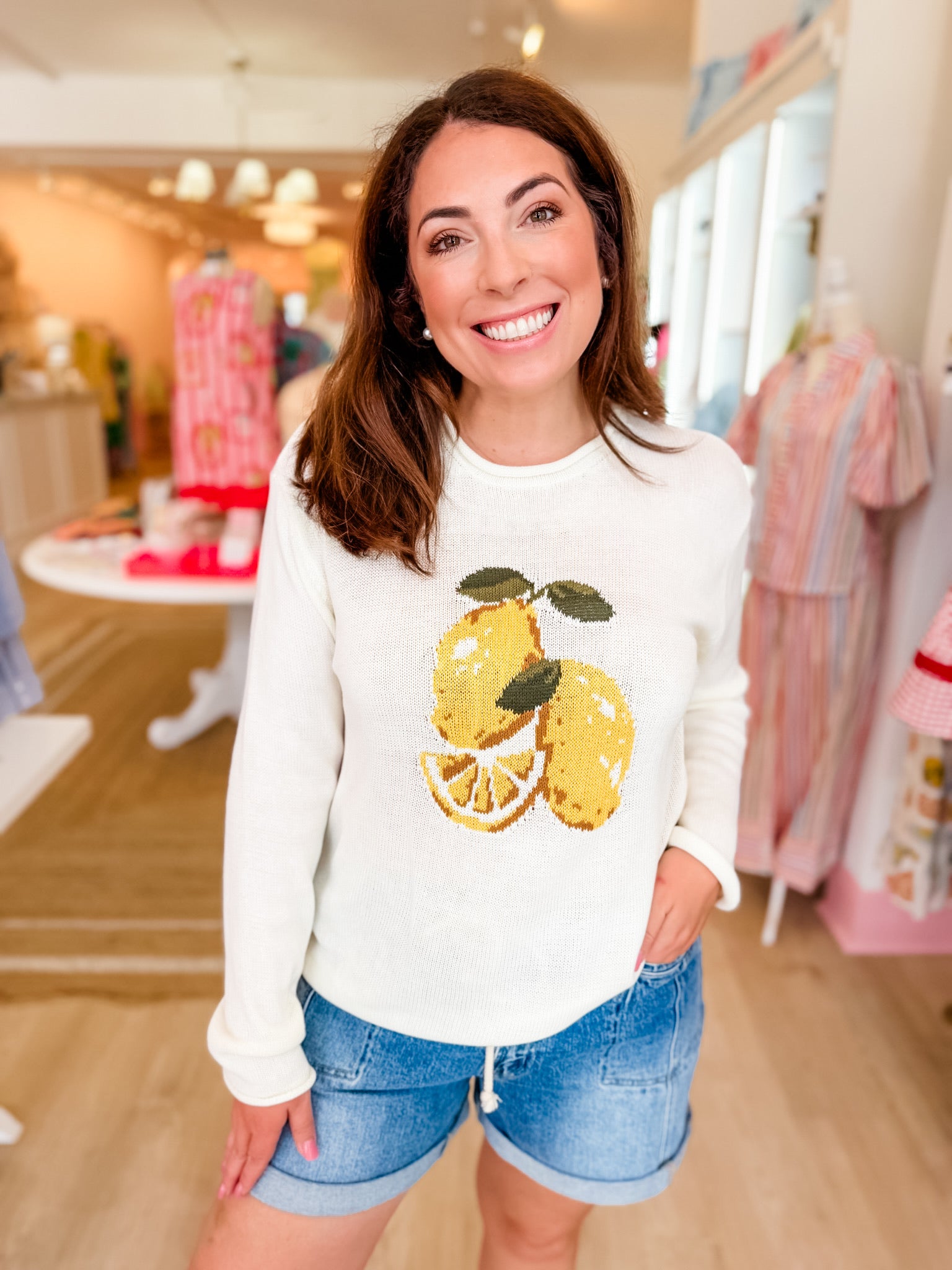 Capri Cutie Lemon Thin Sweater