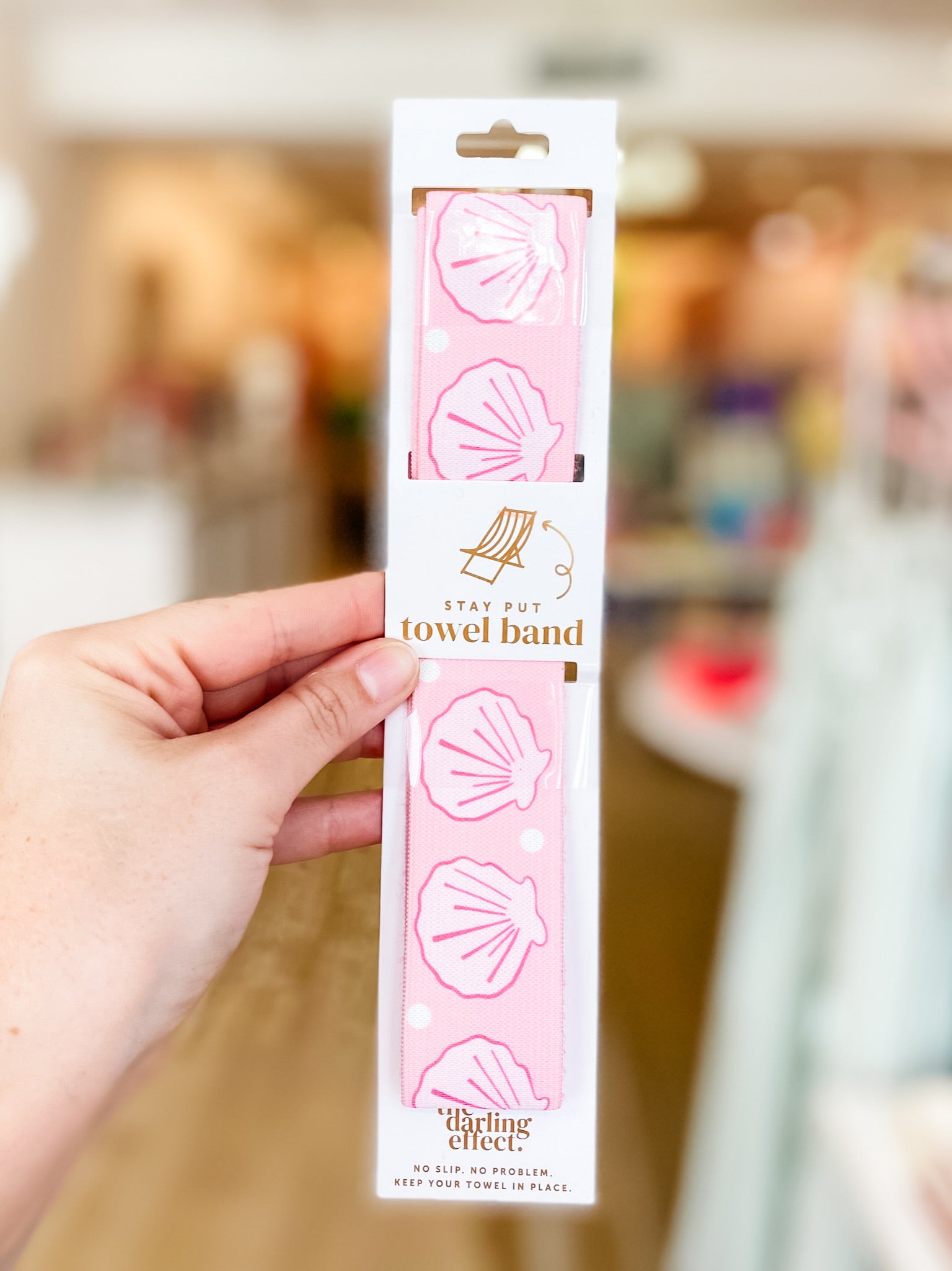 THE DARLING EFFECT Stay Put Towel Band- Pink Seashells
