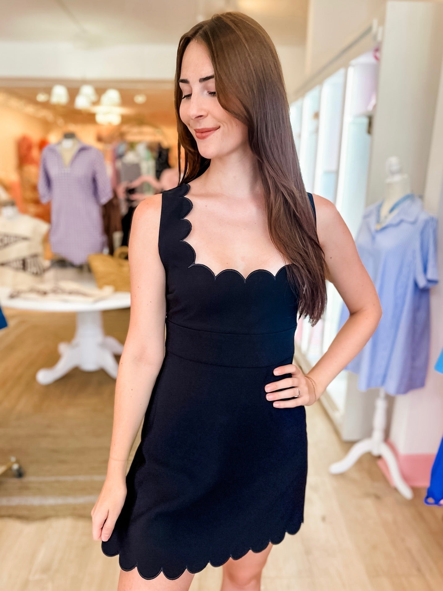 Little Black Scallop Dress