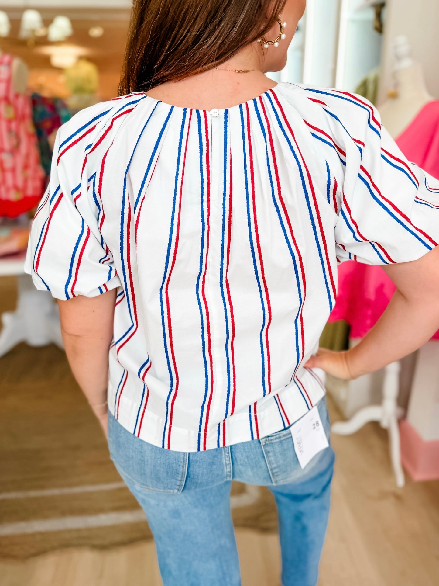 American Woman Puff Sleeve Blouse