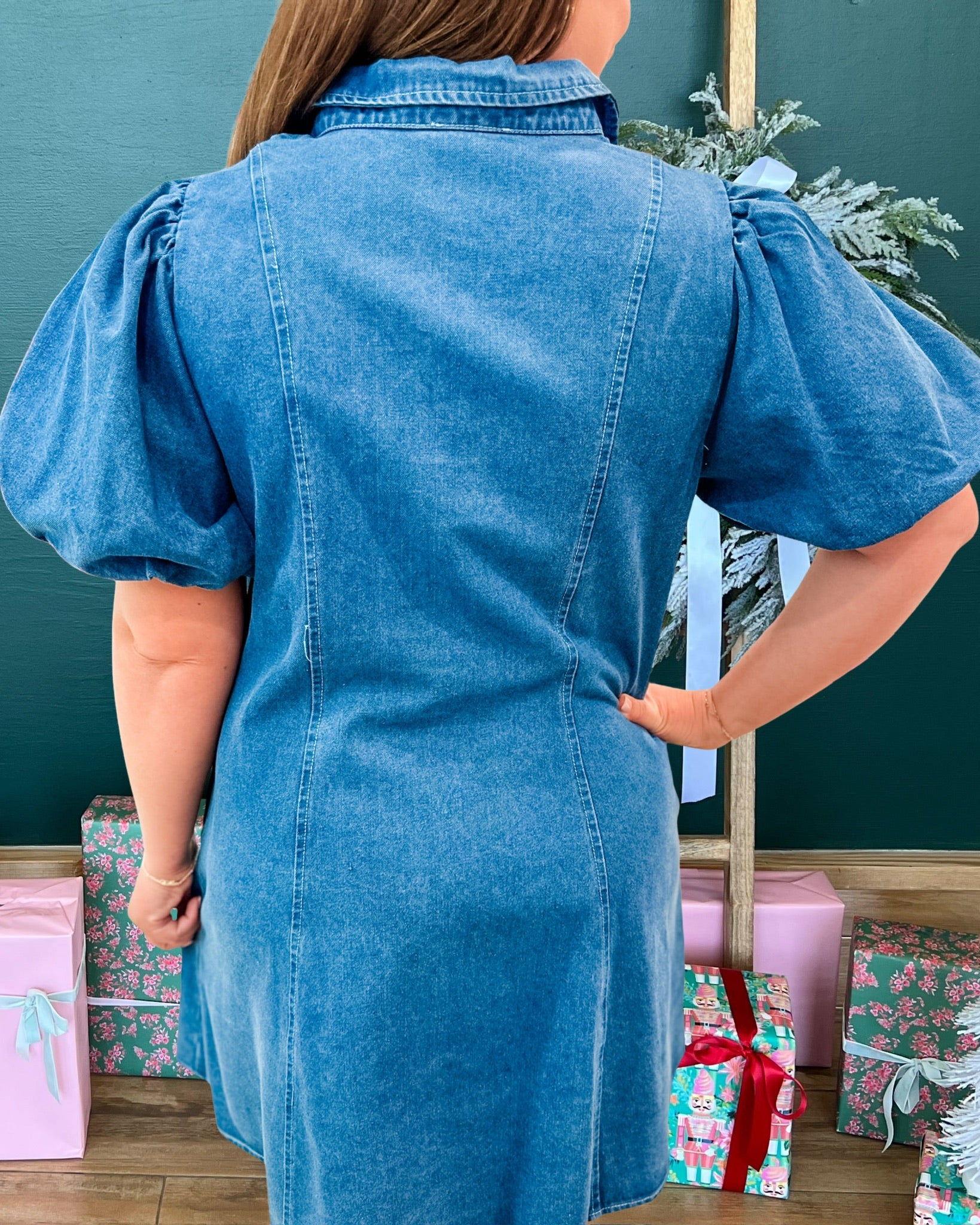 The Casual Chic Denim Bow Dress