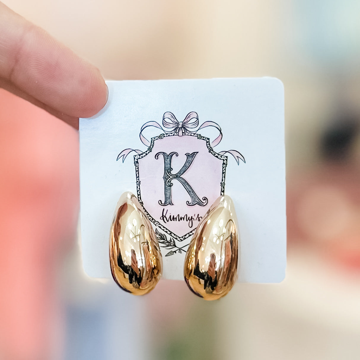 Gold Dipped Hollow Drop Studs
