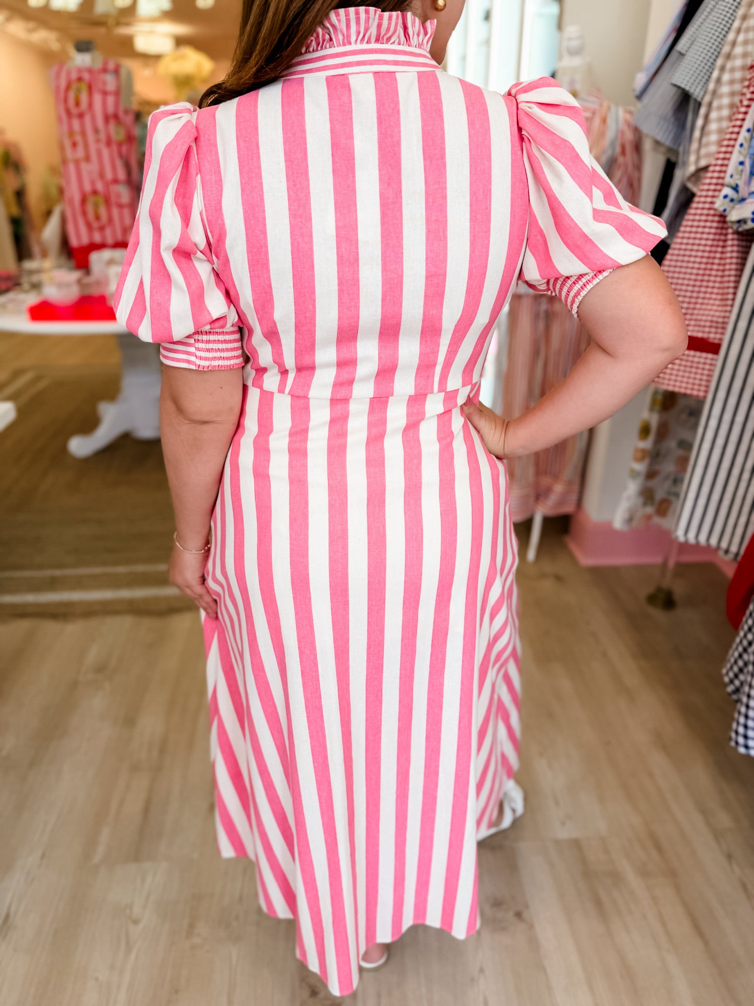 Candy Stripe Couture Midi Dress