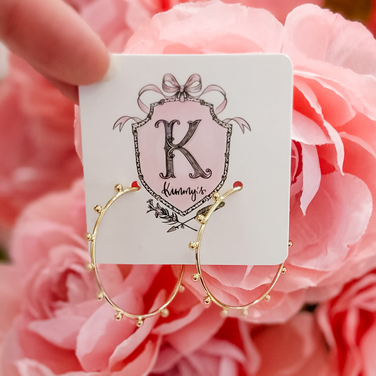 Thin Hoop Earrings with Stud- Gold