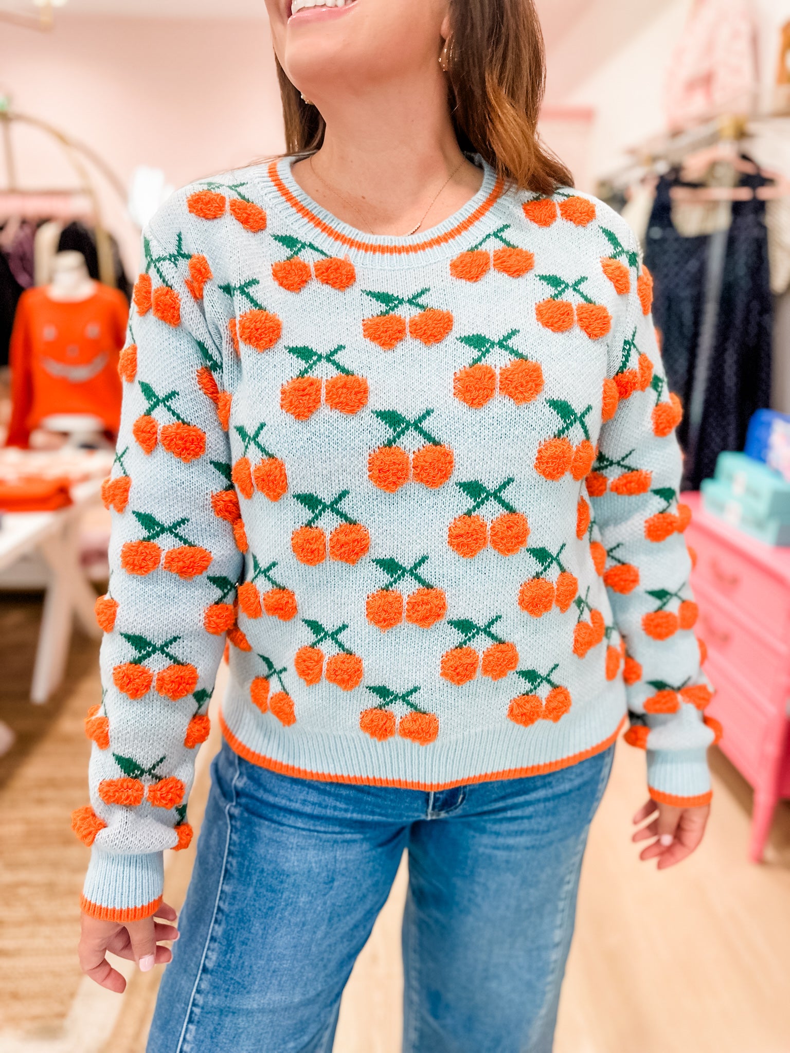 Sweeter Than Cherry Pie Sweater- Orange