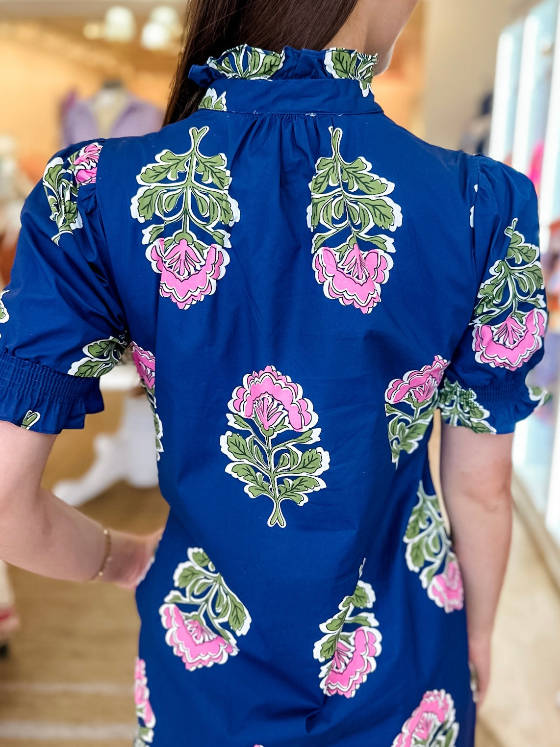 Gardenia Midi Dress- Navy