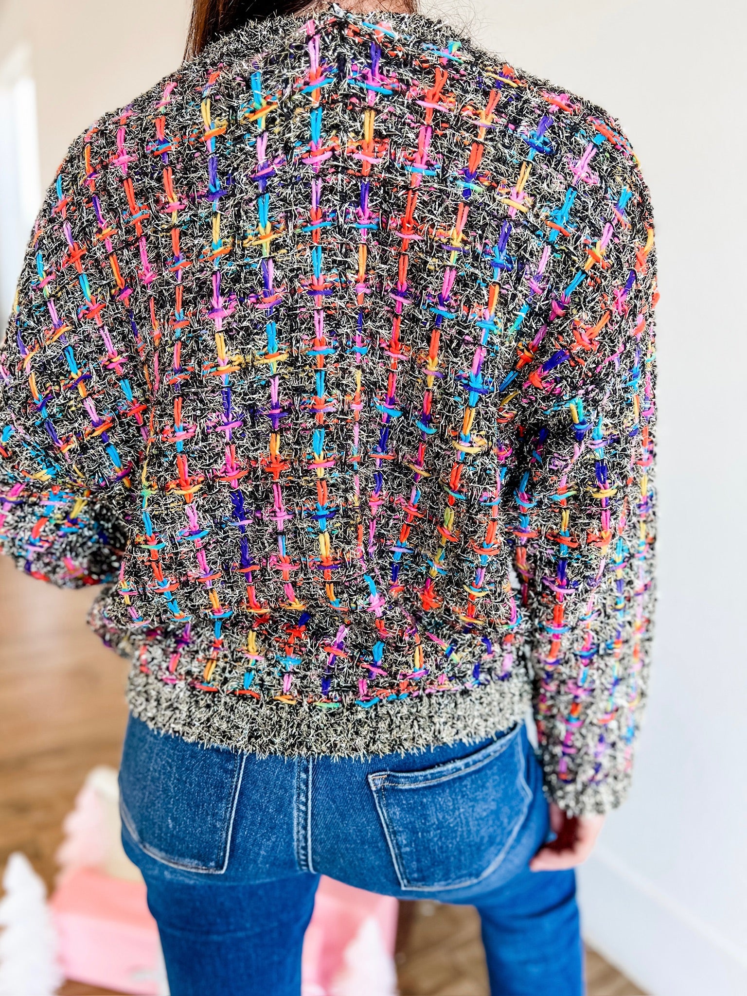 Holiday Tweed Sweater- Black