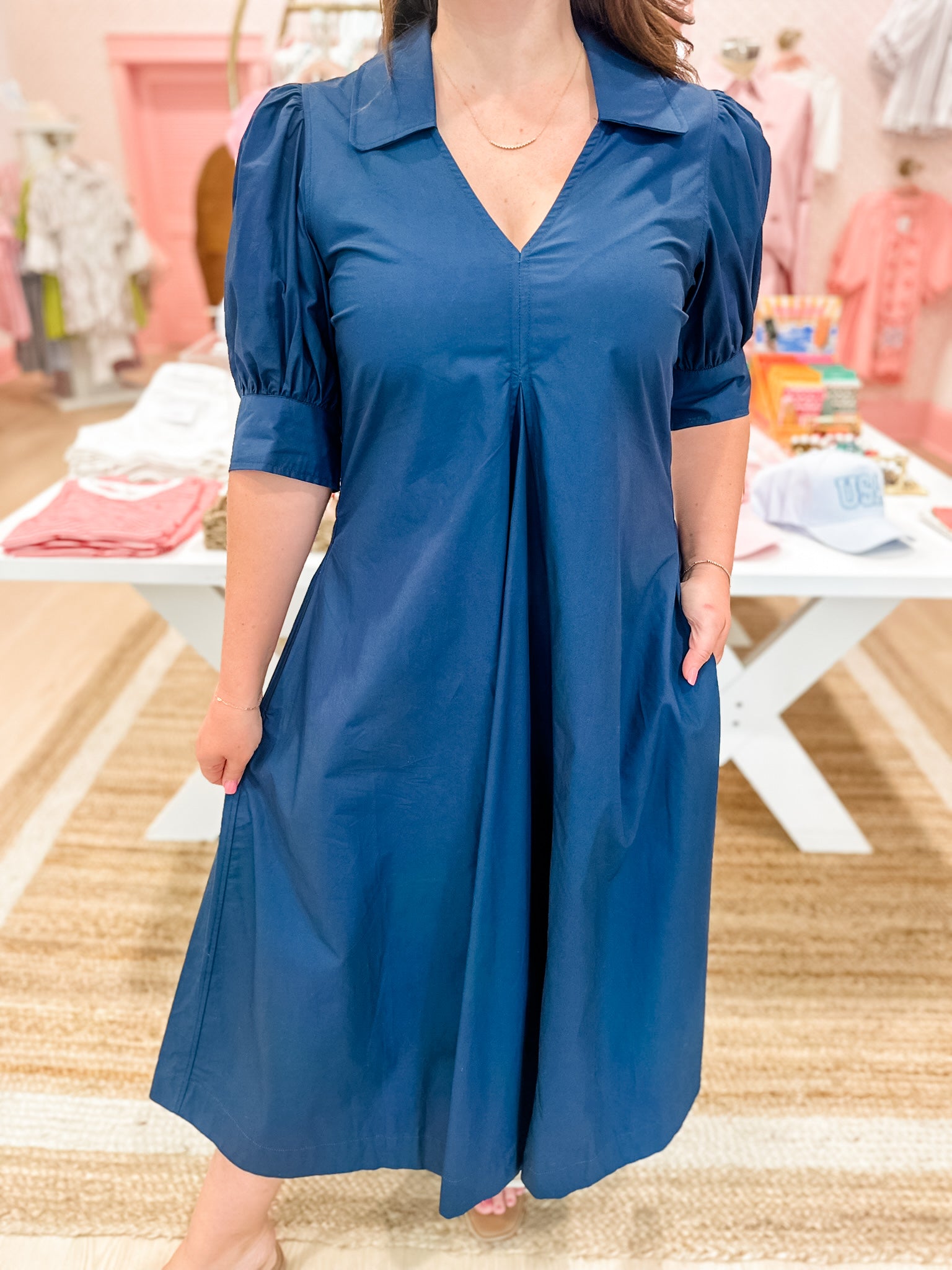 Navy Noir Midi Dress