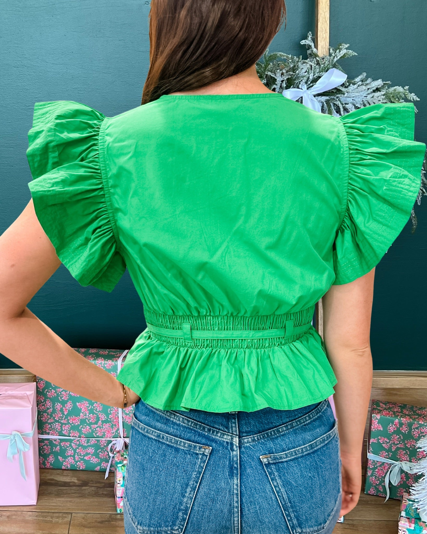 Most Wanted Peplum Top- Green