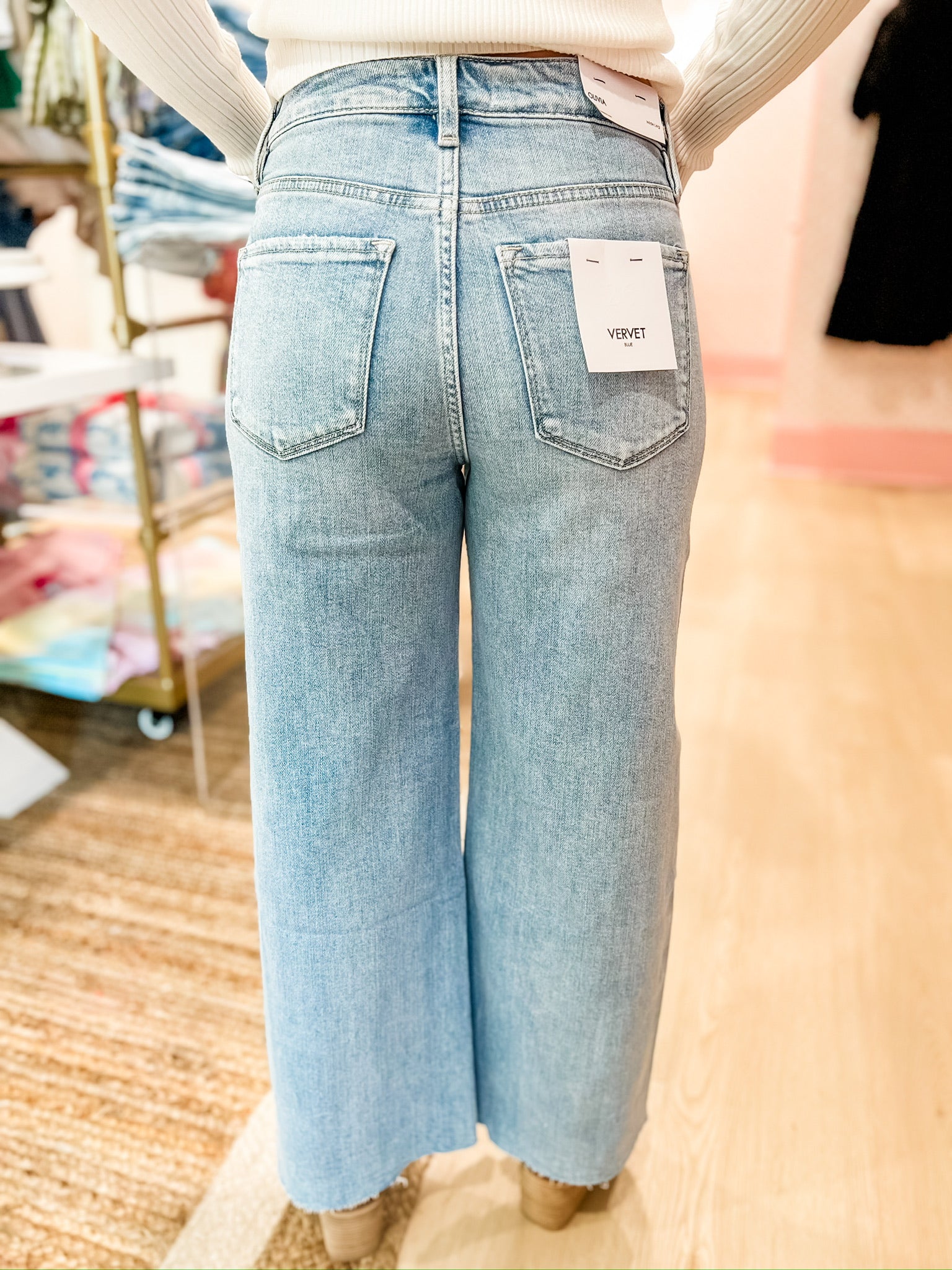 VERVET High Rise Wide Leg Jeans- Ben Rinnes