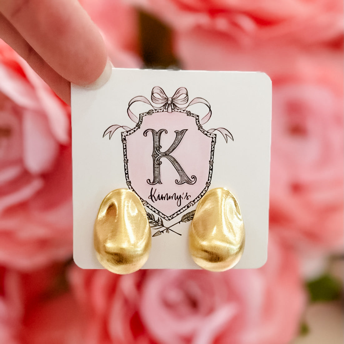 Gold Dipped Brass Stud Earrings