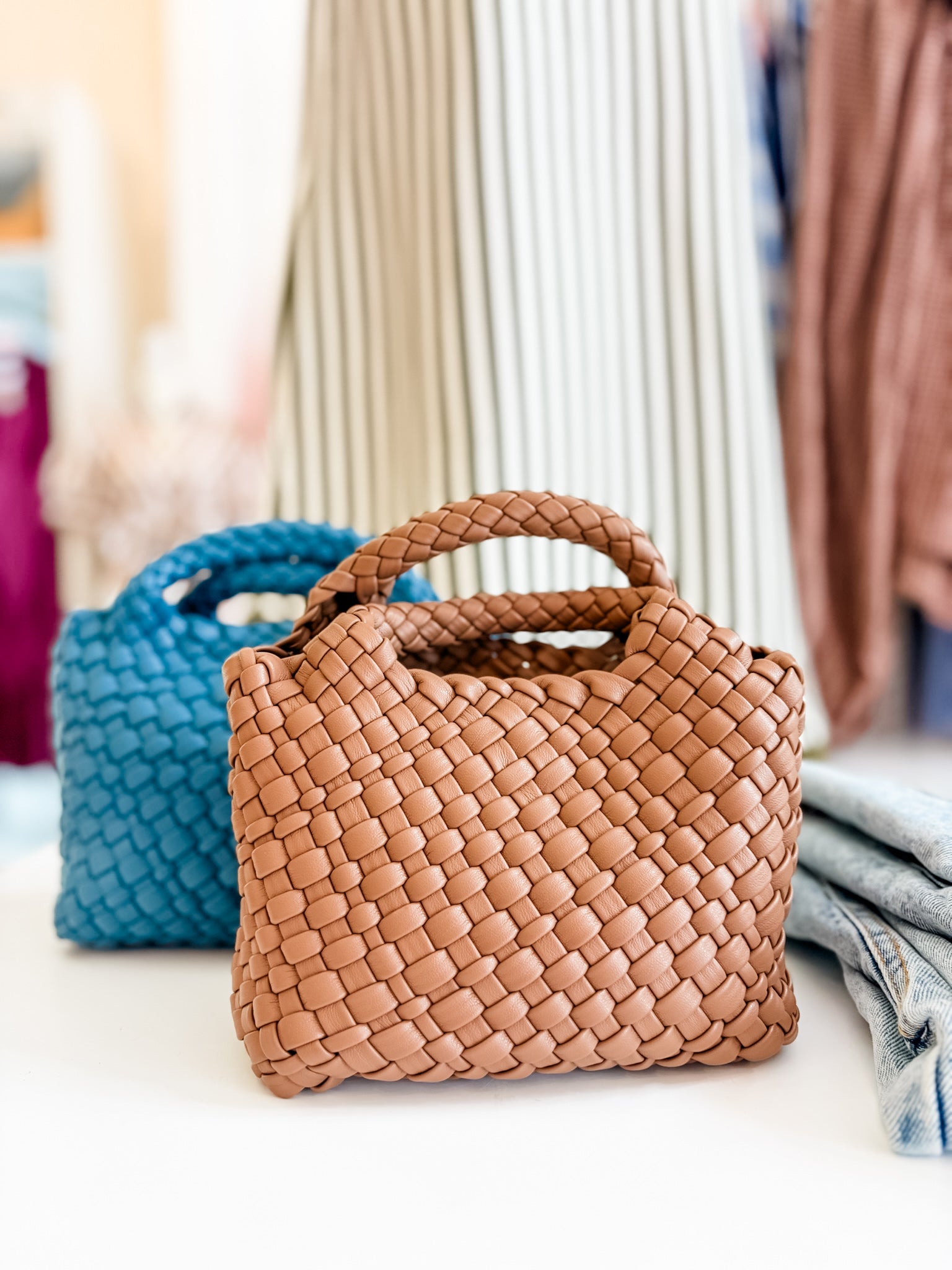 Woven Crossbody Mini- Beige