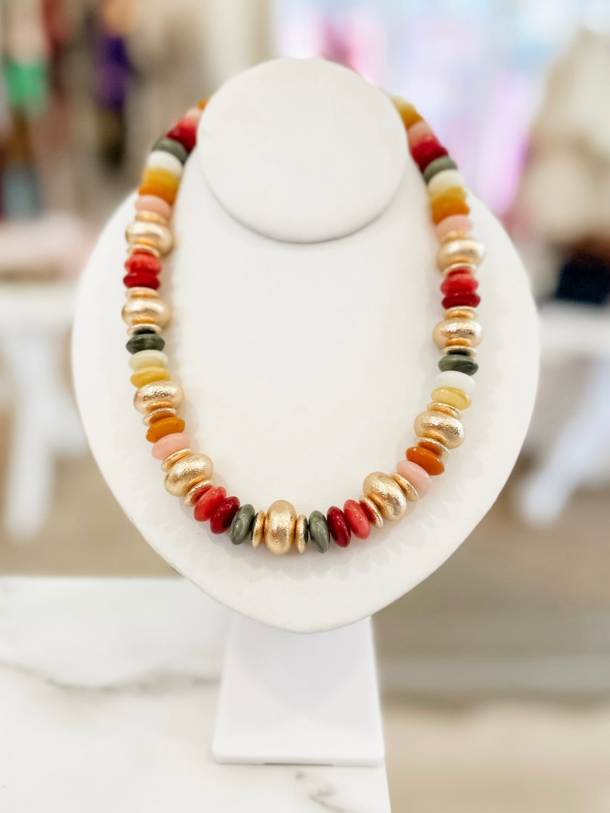 Fall Tones Beaded Necklace