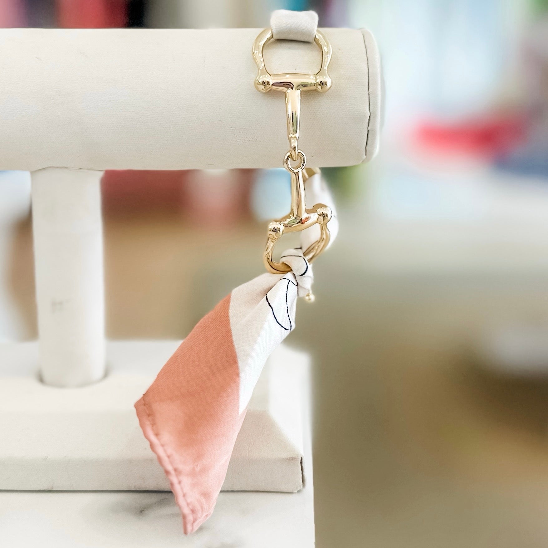 Horse Bit Scarf Bracelet- Blush