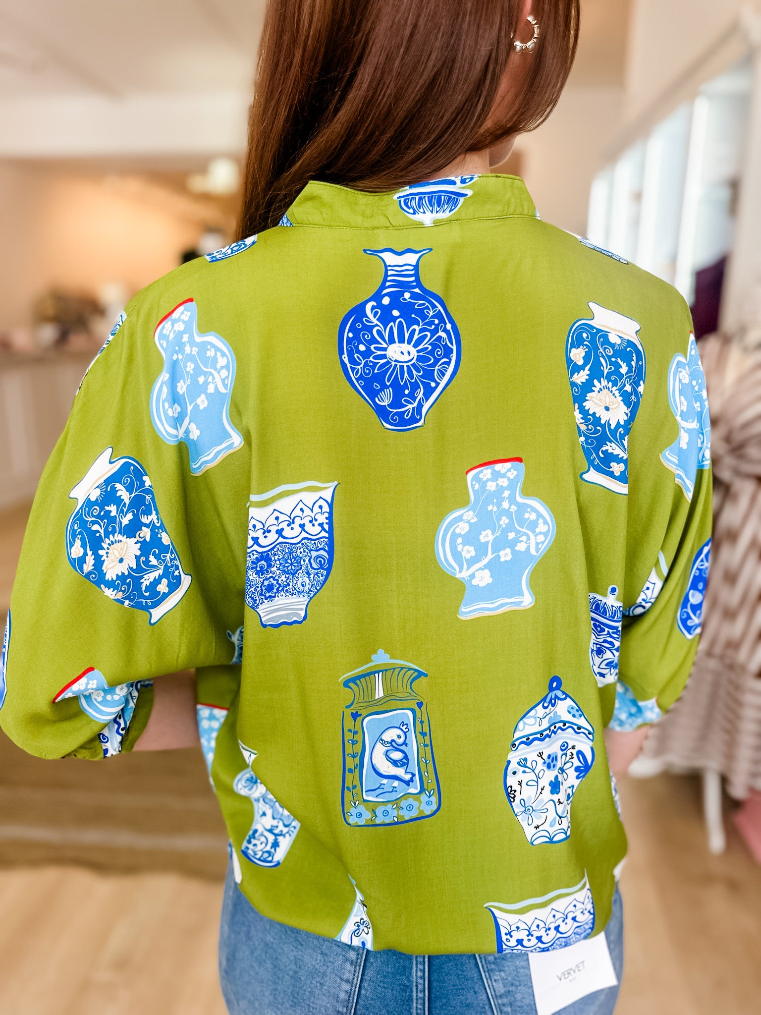Ginger Jar Pleated Flowy Blouse